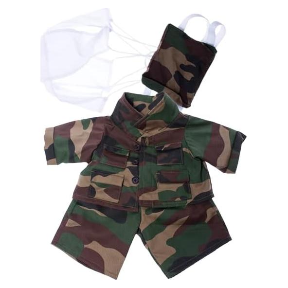 Conjunto Uniforme Militar Camuflaje para Peluches 35-46 cm