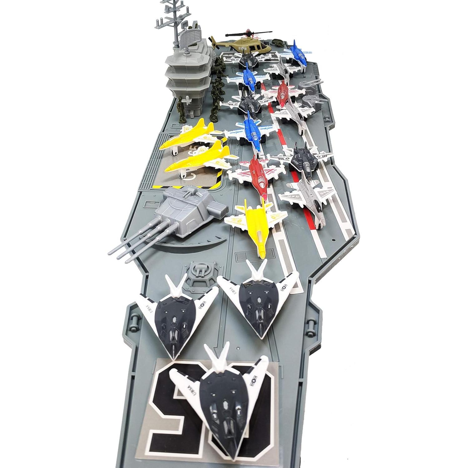 Barco Portaaviones Toy Essentials 33" con Submarino y 18 Jets