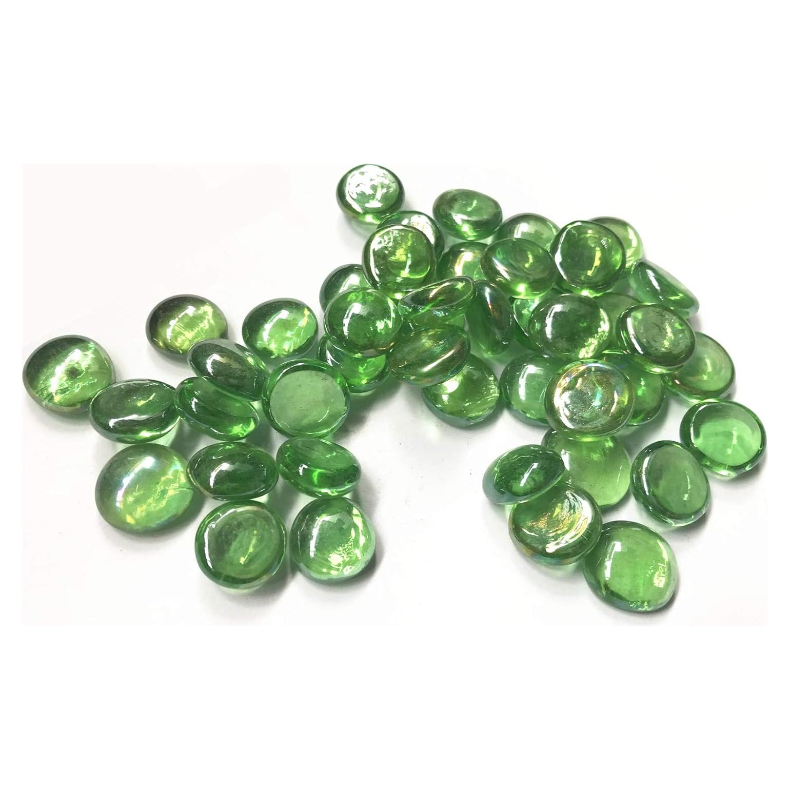 Piedra de gema de vidrio Liying 0,91 kg canicas verdes