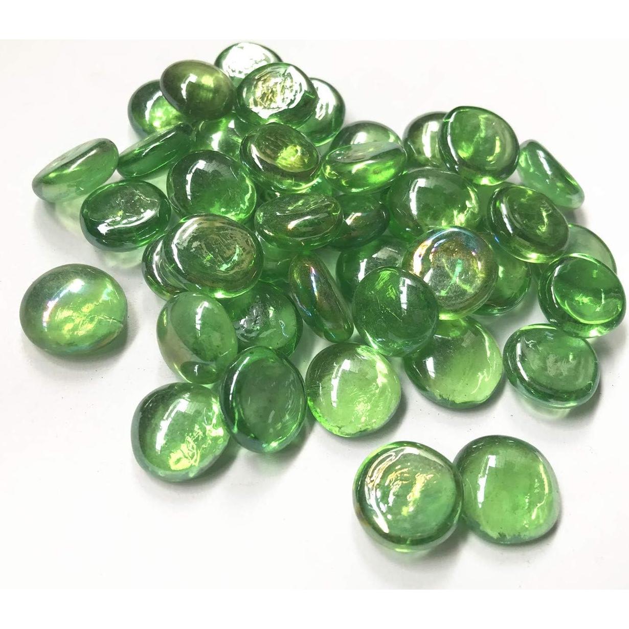 Piedra de gema de vidrio Liying 0,91 kg canicas verdes