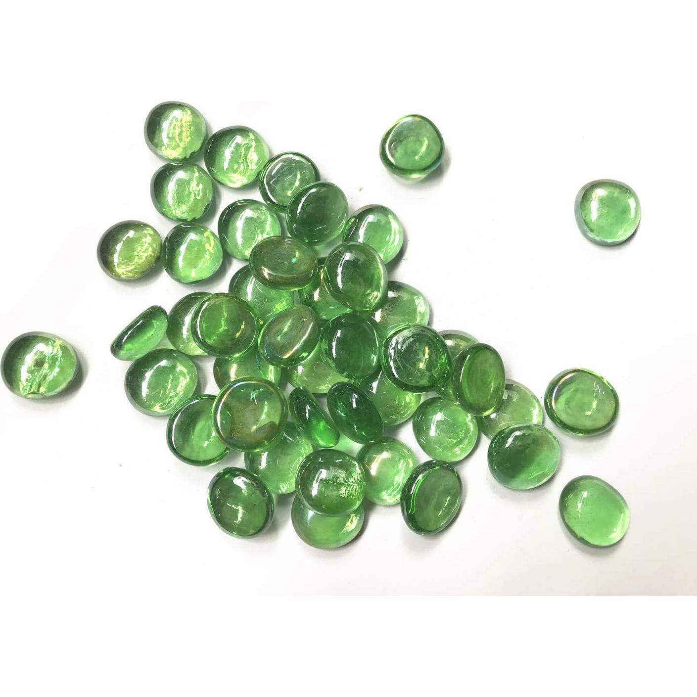 Piedra de gema de vidrio Liying 0,91 kg canicas verdes