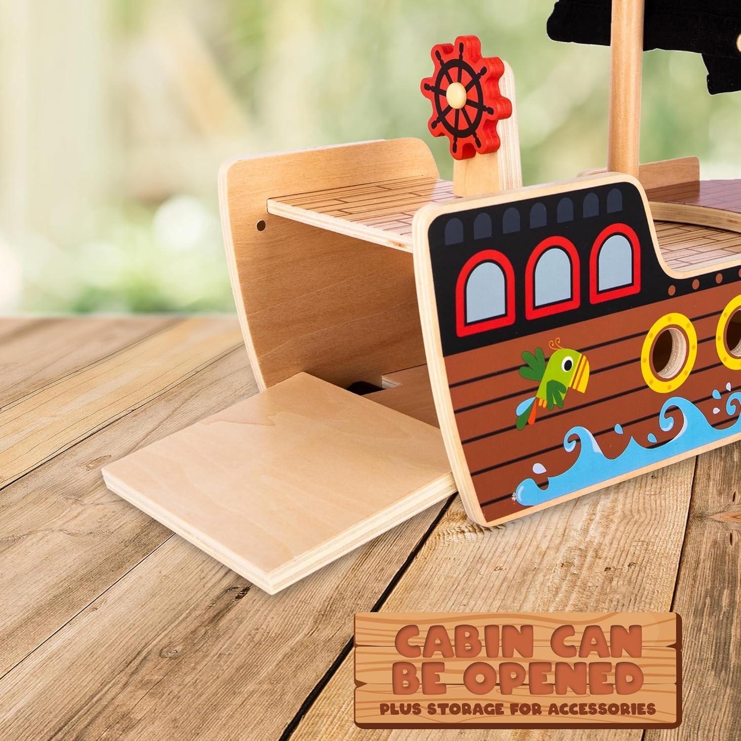 Juego de Barco Pirata de Madera ArtCreativity 40.6 cm - 4 Piratas