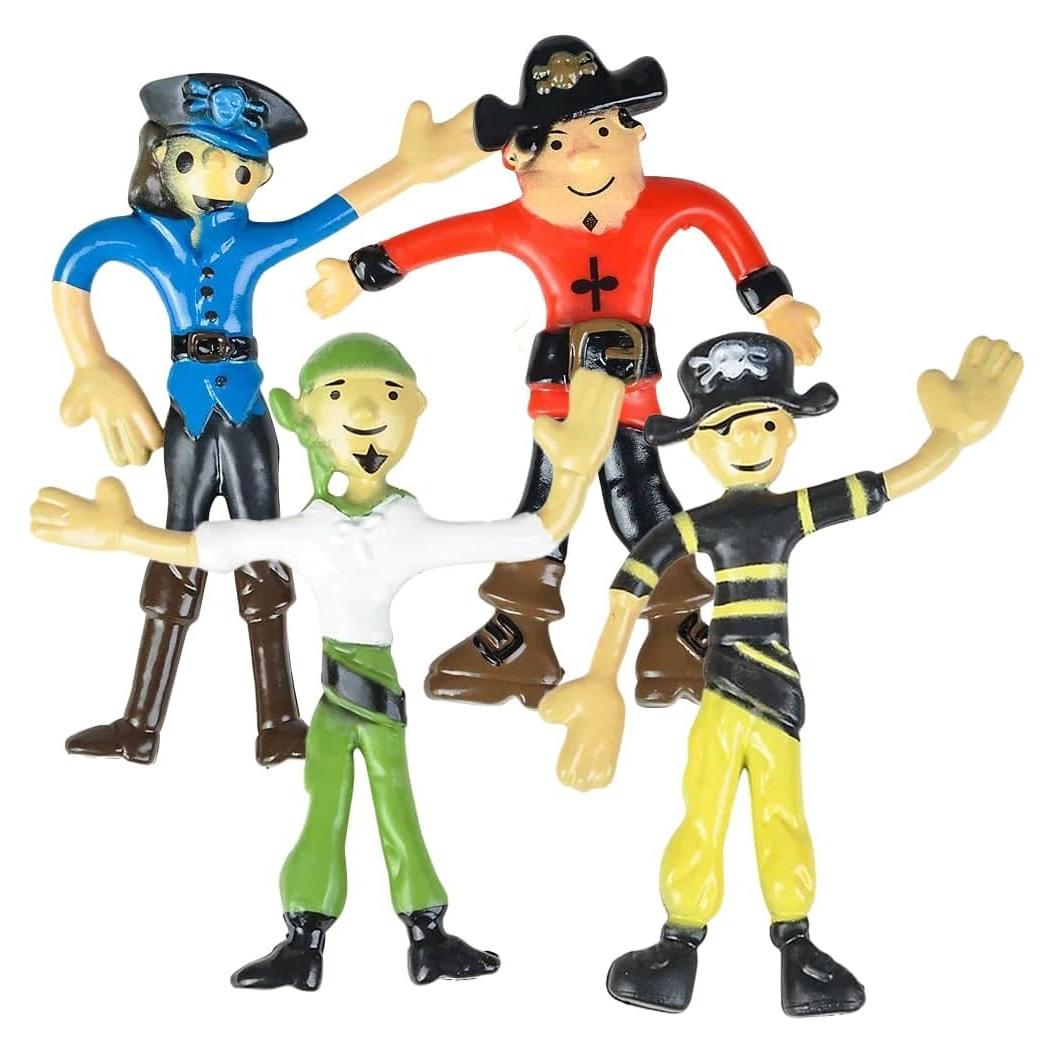 Figuras de Goma Flexibles Pirata ZU - Paquete de 12, 10 cm