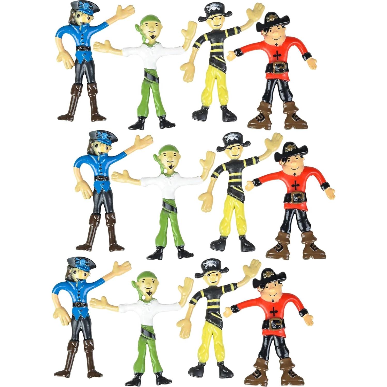 Figuras de Goma Flexibles Pirata ZU - Paquete de 12, 10 cm