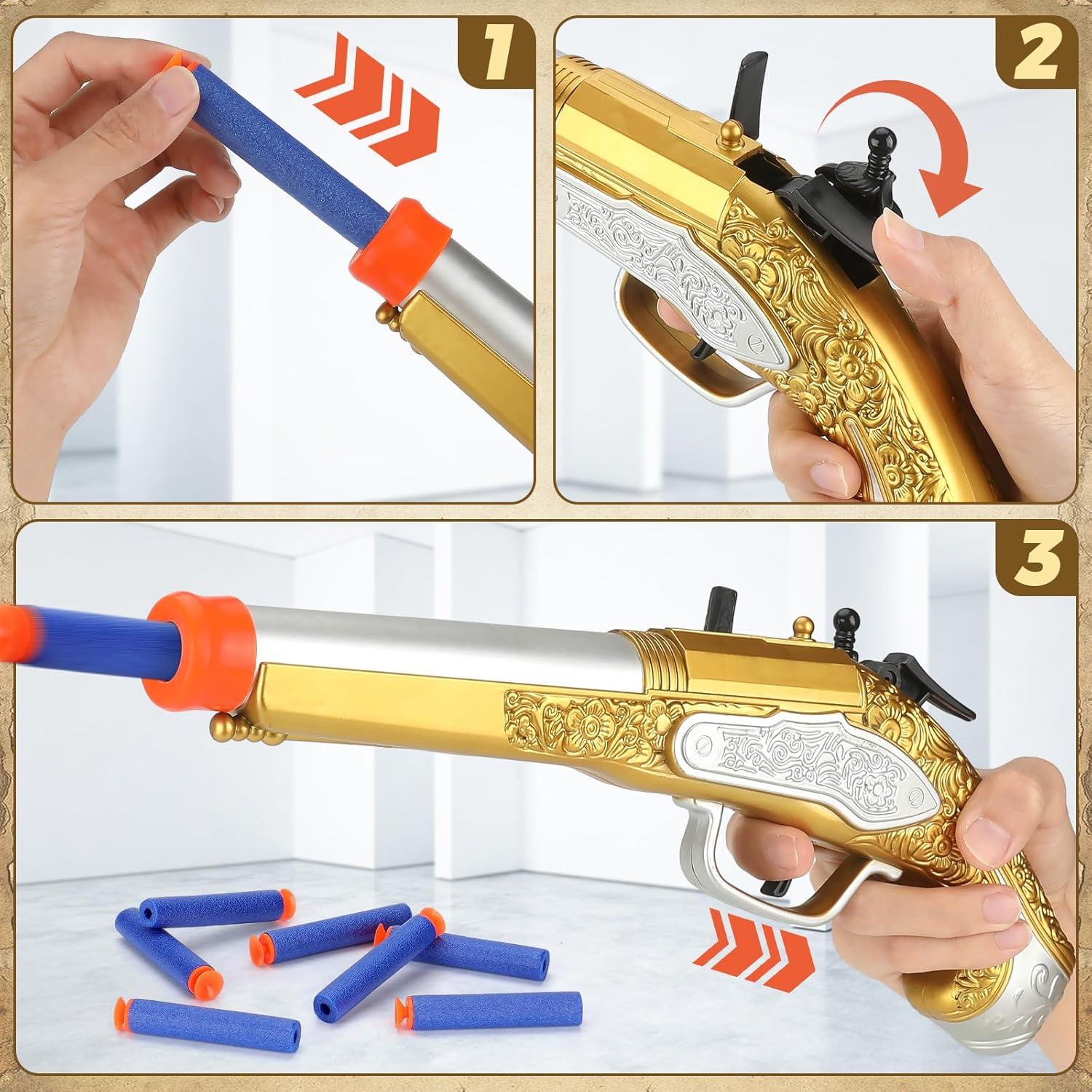 Juguete Blaster de Espuma Pirata HD con 20 Dardos Suaves