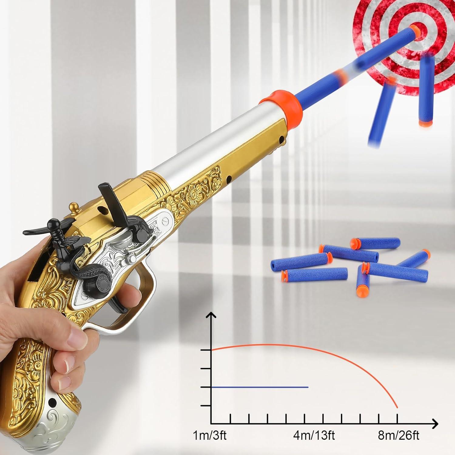 Juguete Blaster de Espuma Pirata HD con 20 Dardos Suaves