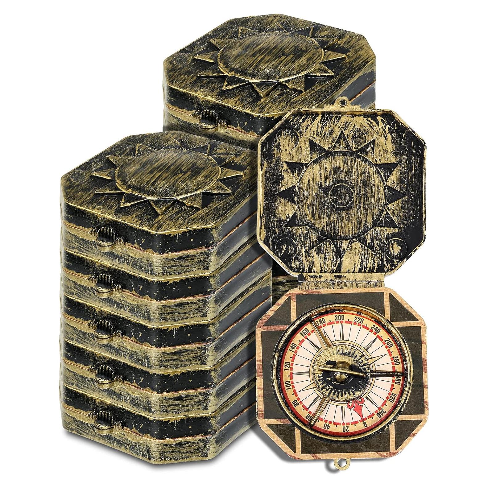 12 Piezas Juguetes Brújula Pirata Gejoy para Fiesta Infantil