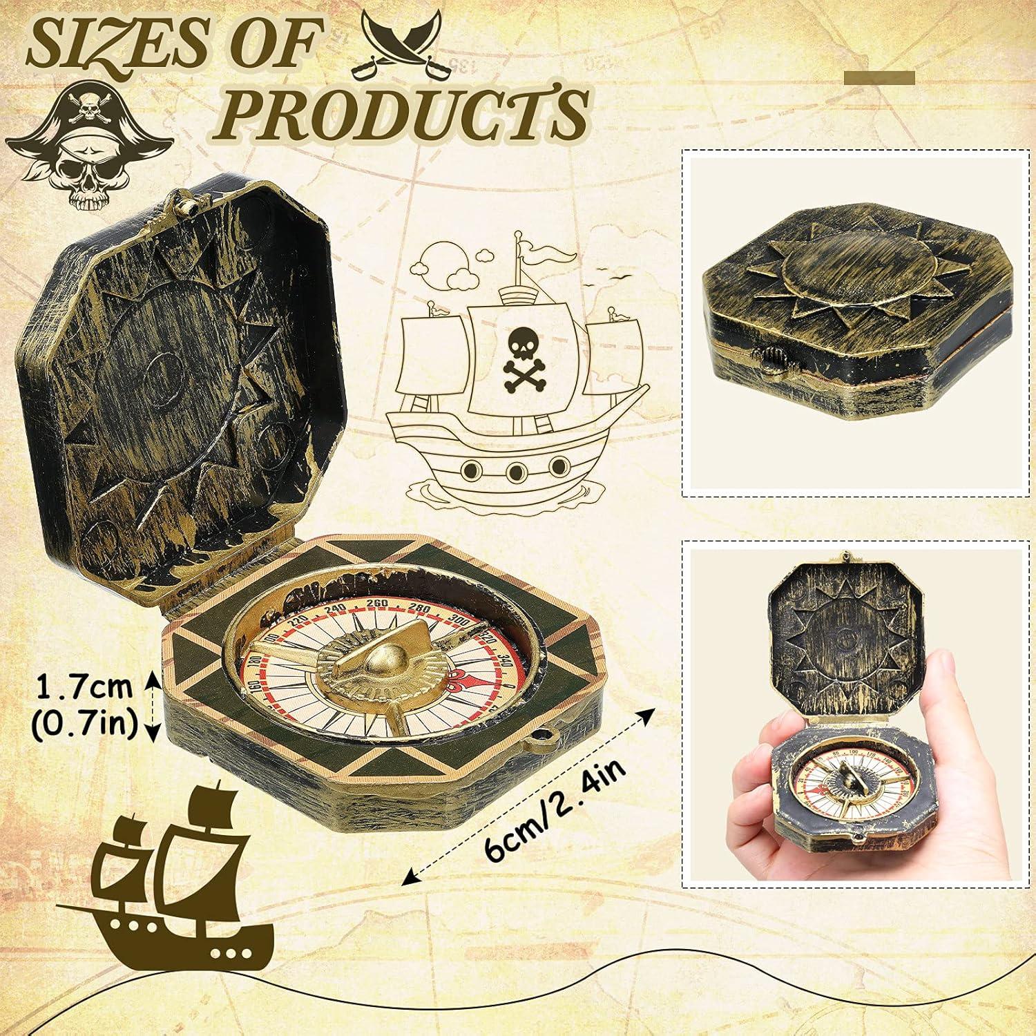 12 Piezas Juguetes Brújula Pirata Gejoy para Fiesta Infantil