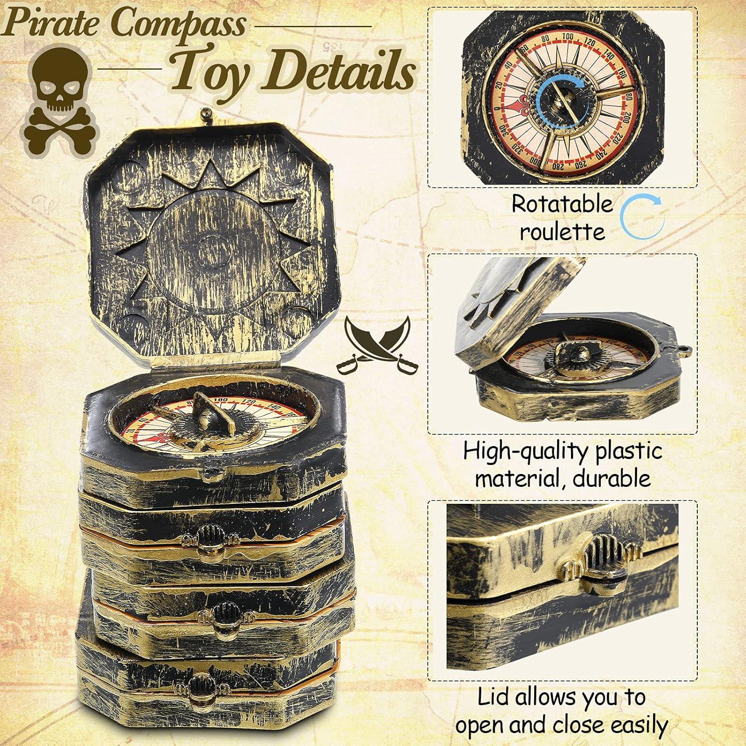 12 Piezas Juguetes Brújula Pirata Gejoy para Fiesta Infantil
