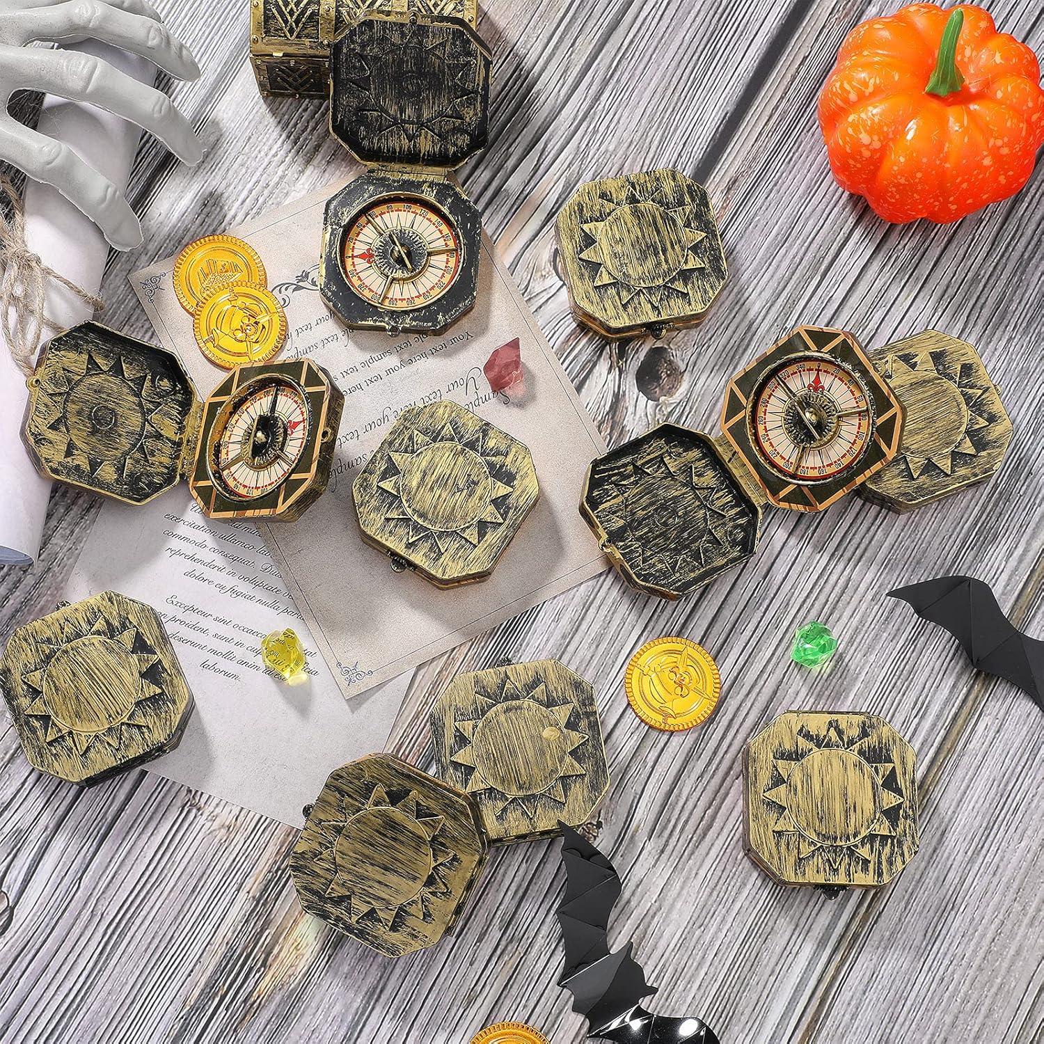 12 Piezas Juguetes Brújula Pirata Gejoy para Fiesta Infantil