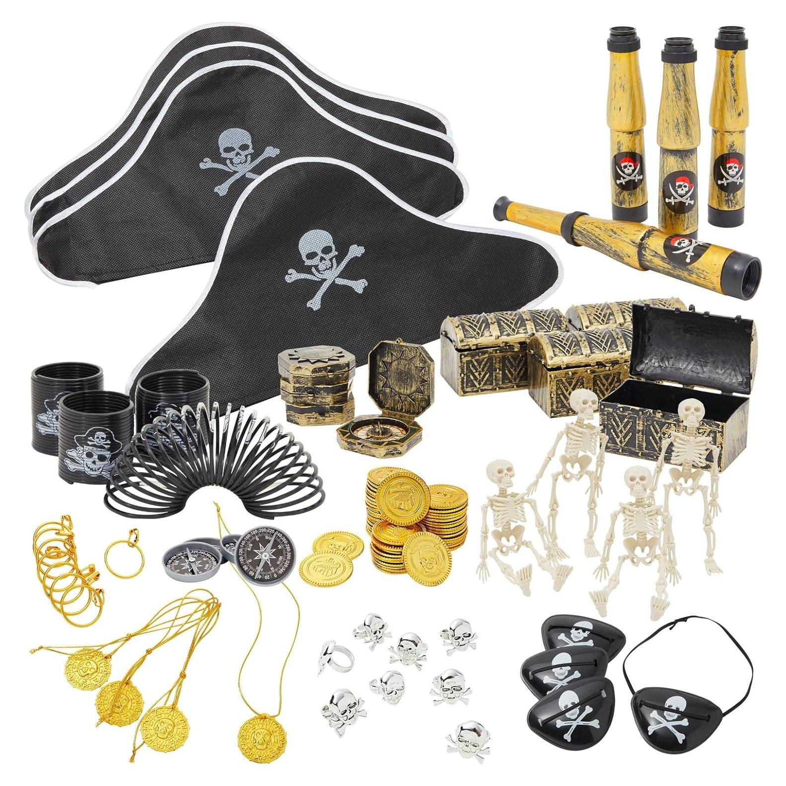 Set de 100 Piezas Suministros Fiesta Pirata Juvale