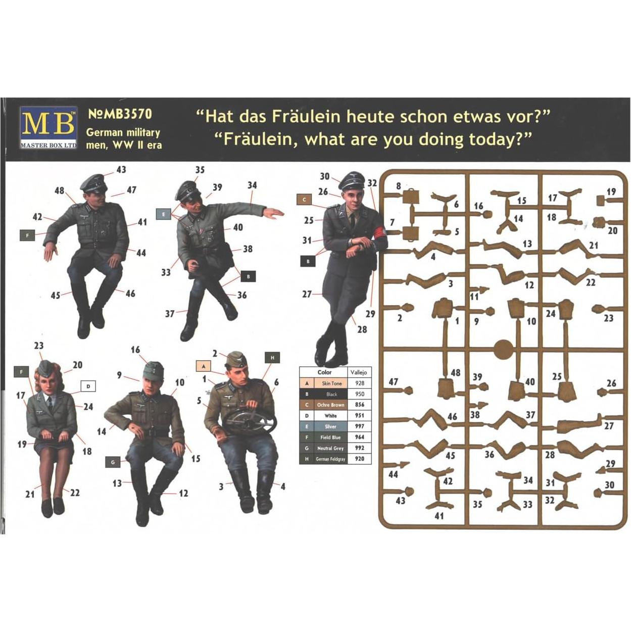 Set de 6 figuras militares alemanes 1/35 Master Box WWII