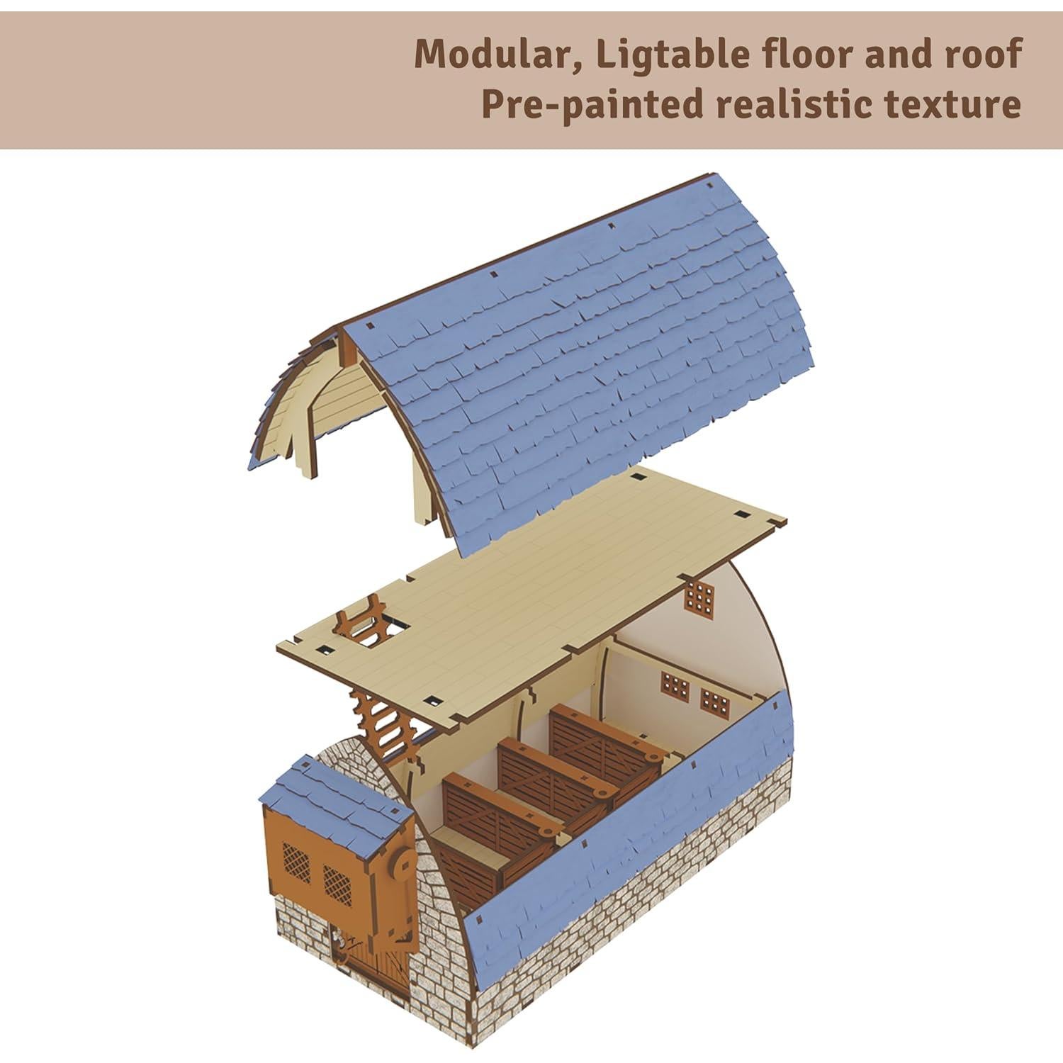 Kit de Construcción DIY Granero Medieval YO LO CONSTRUÍ 3.29kg