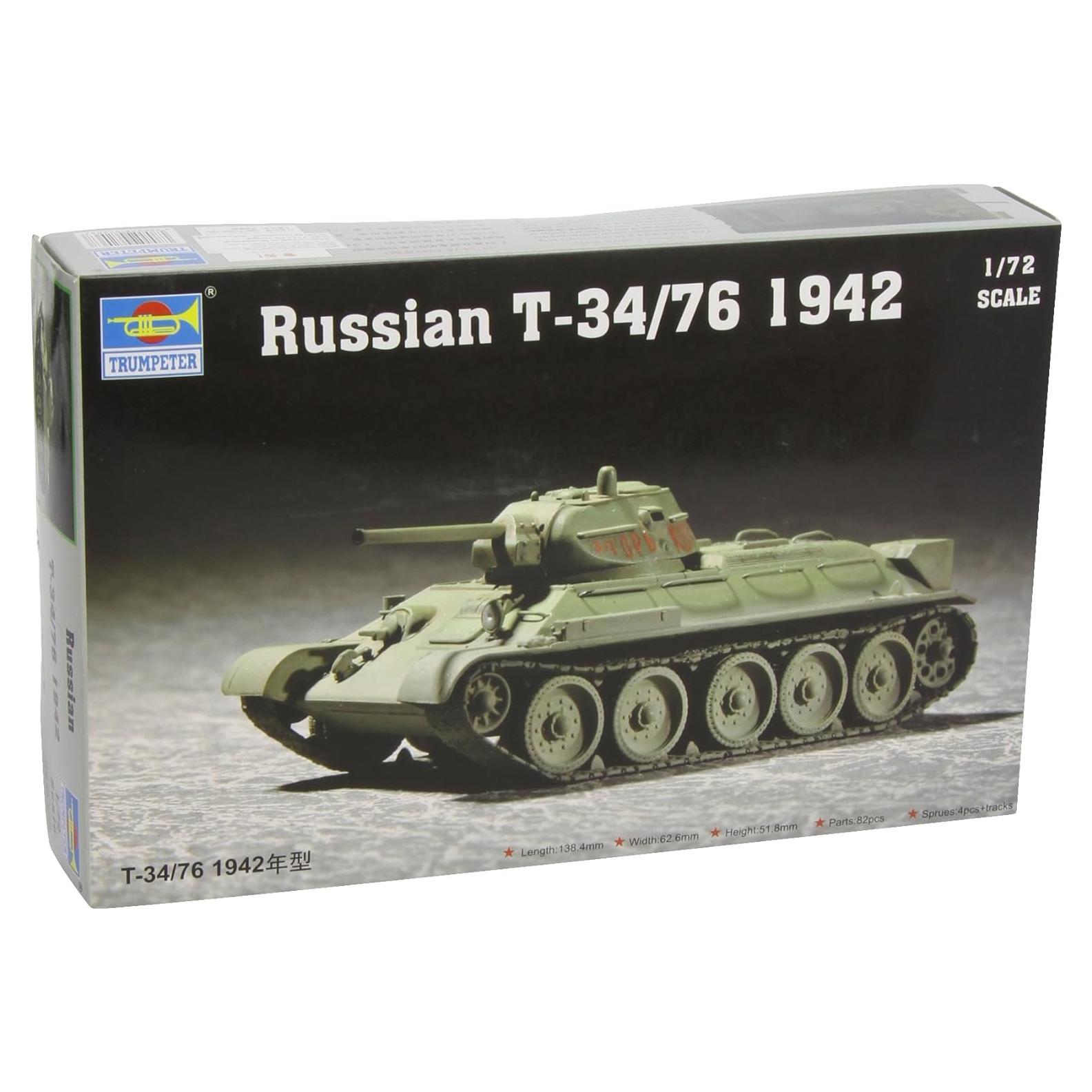 Modelo a Escala 1:72 Tanque Soviético T34/76 Trumpeter
