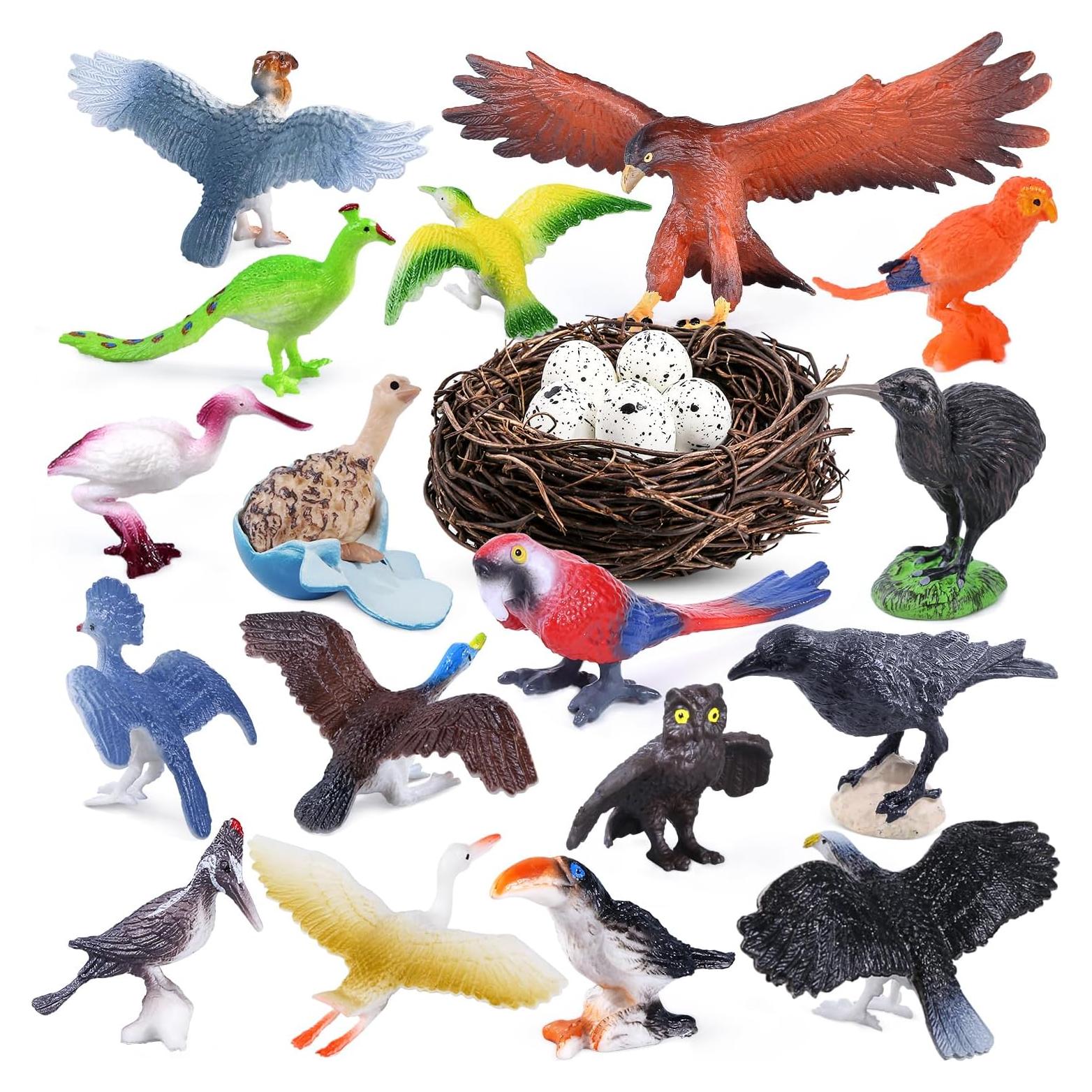 Set de Figuras de Aves SIENON 23 Piezas para Proyectos Escolares