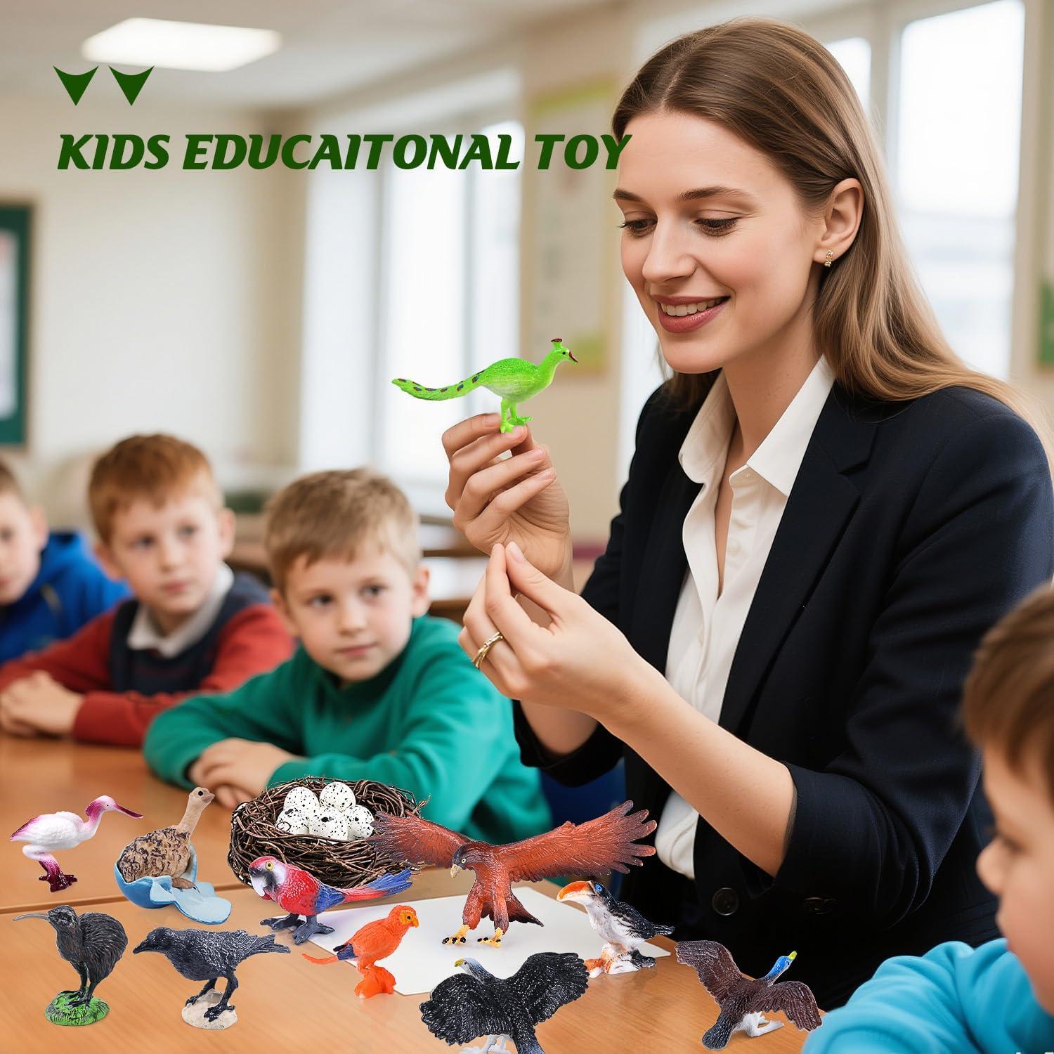 Set de Figuras de Aves SIENON 23 Piezas para Proyectos Escolares