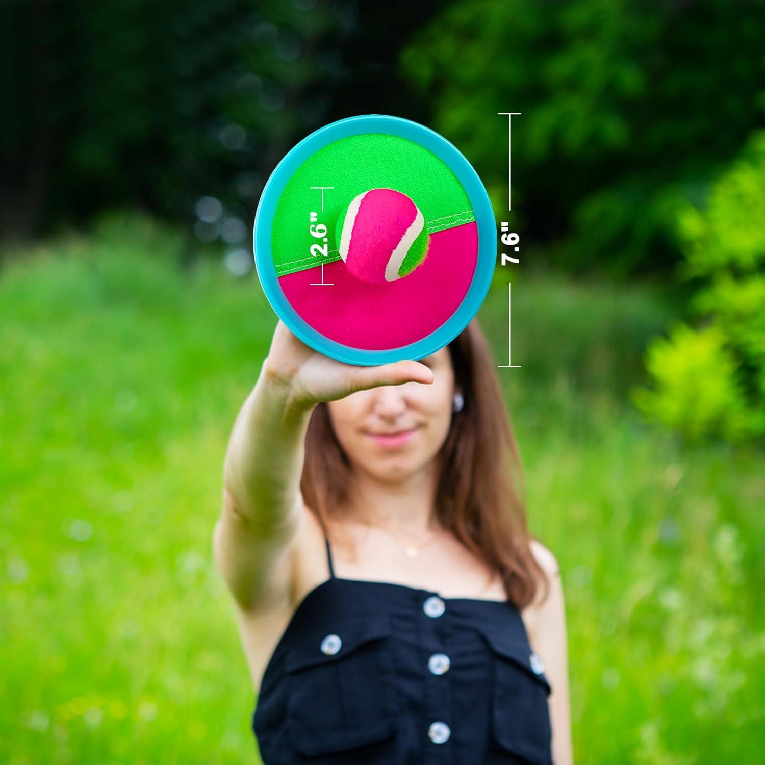 Juego de Lanzar y Atrapar Ayeboovi 2 Palas y 2 Pelotas