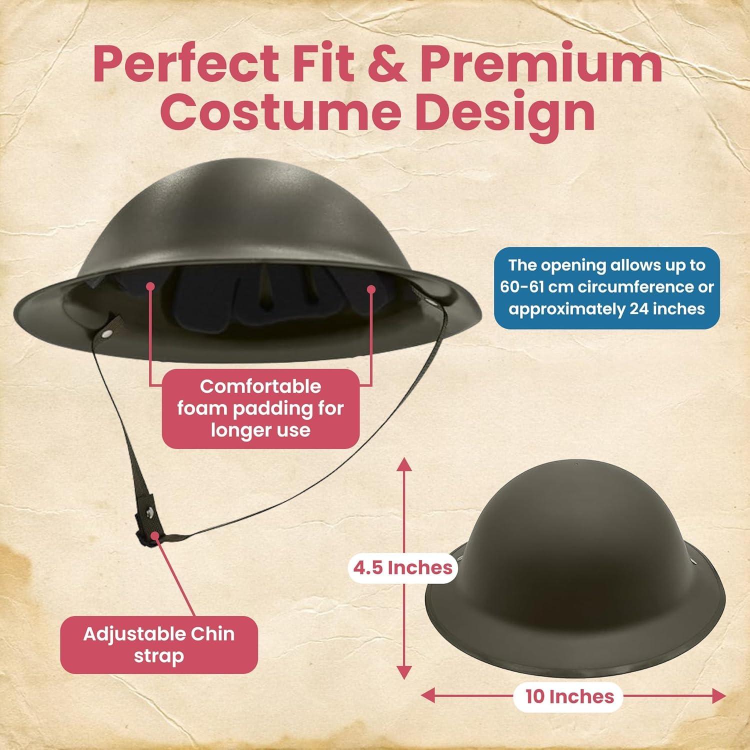 Casco Militar WW2 Nicky Bigs Novelties Verde Oliva Ajustable