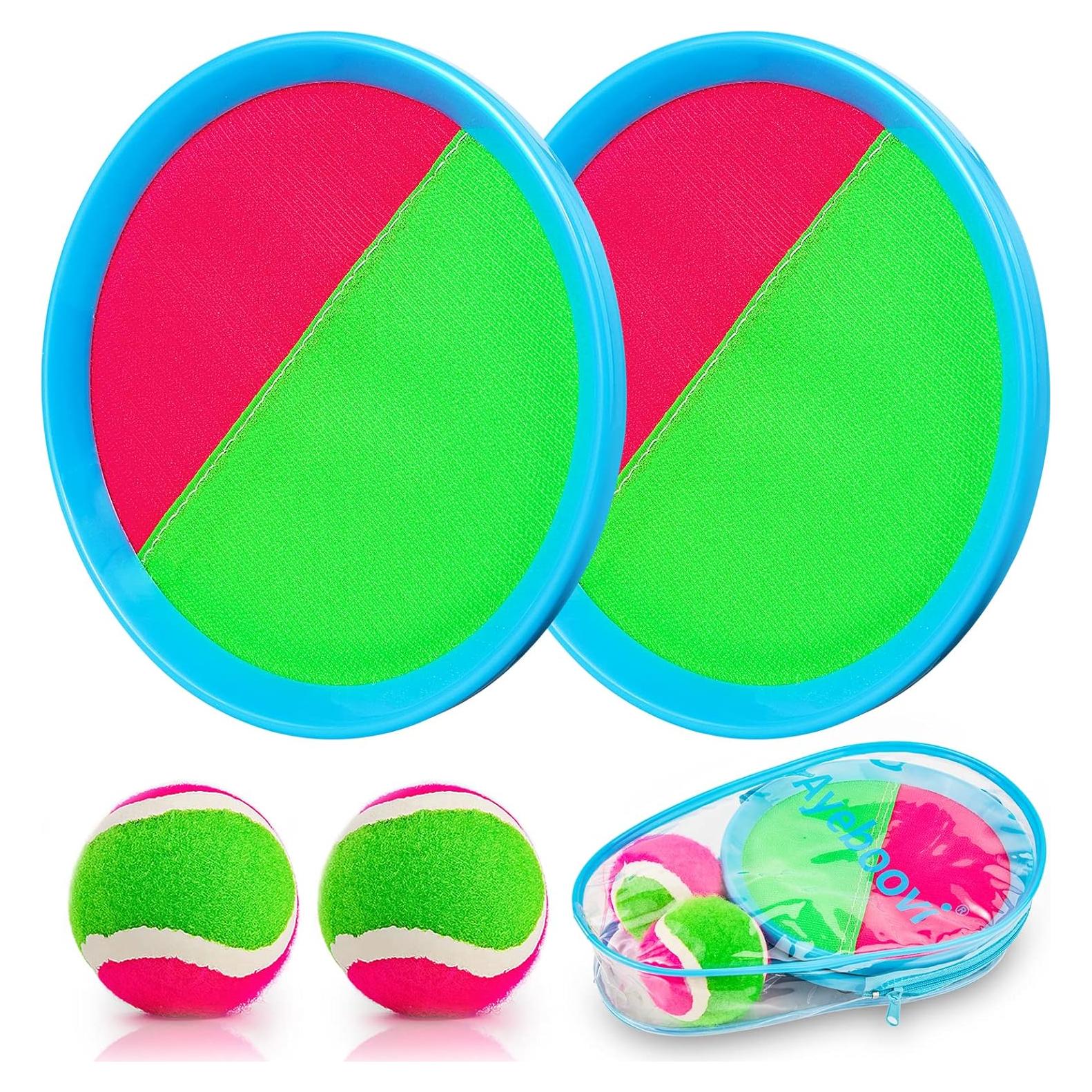 Juego de Lanzar y Atrapar Ayeboovi 2 Palas 2 Pelotas