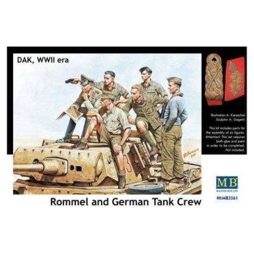 Kit de modelo plástico Masterbox Mas3561 Rommel y tripulación 1:35