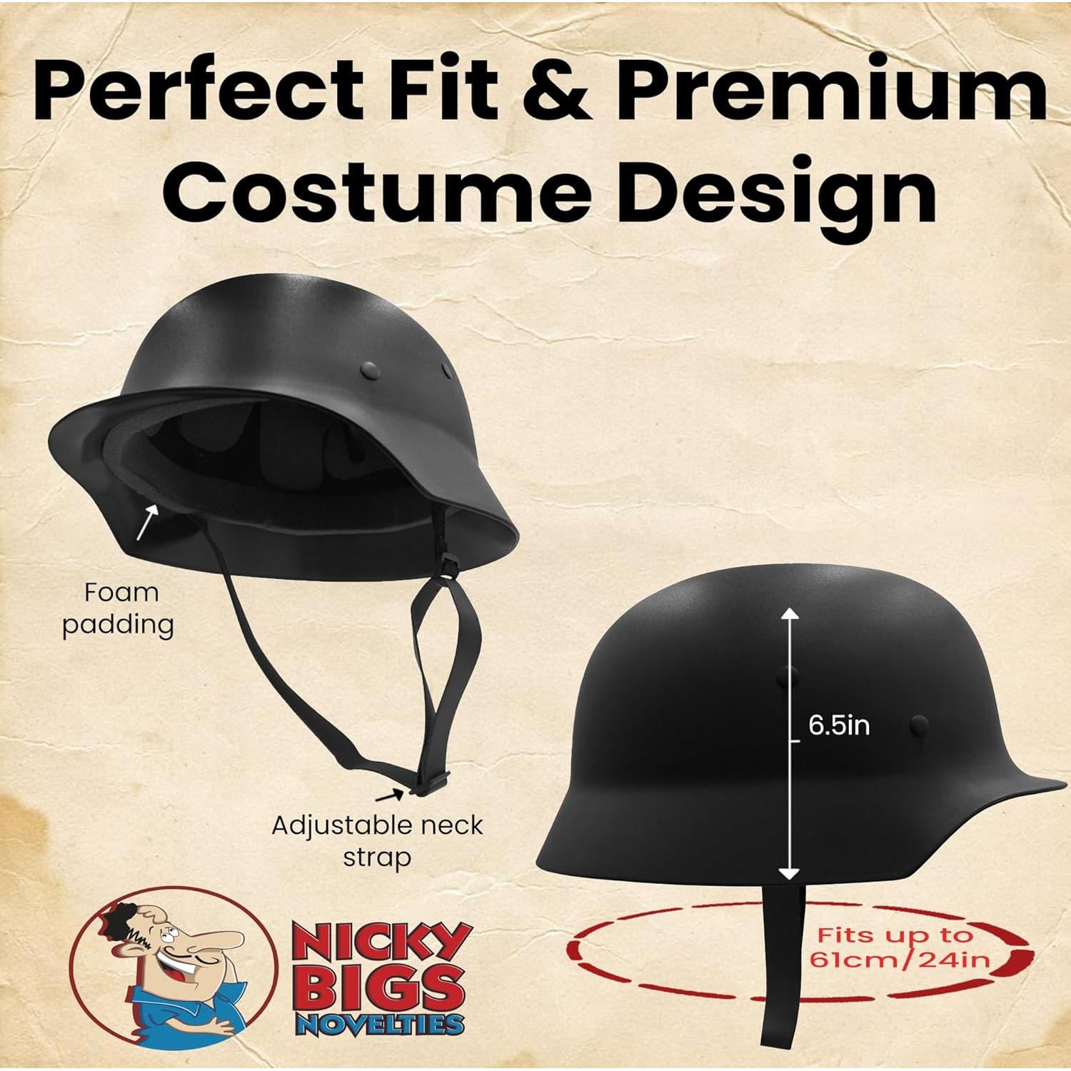 Casco de Plástico Alemán WWII Nicky Bigs Novelties Ajustable