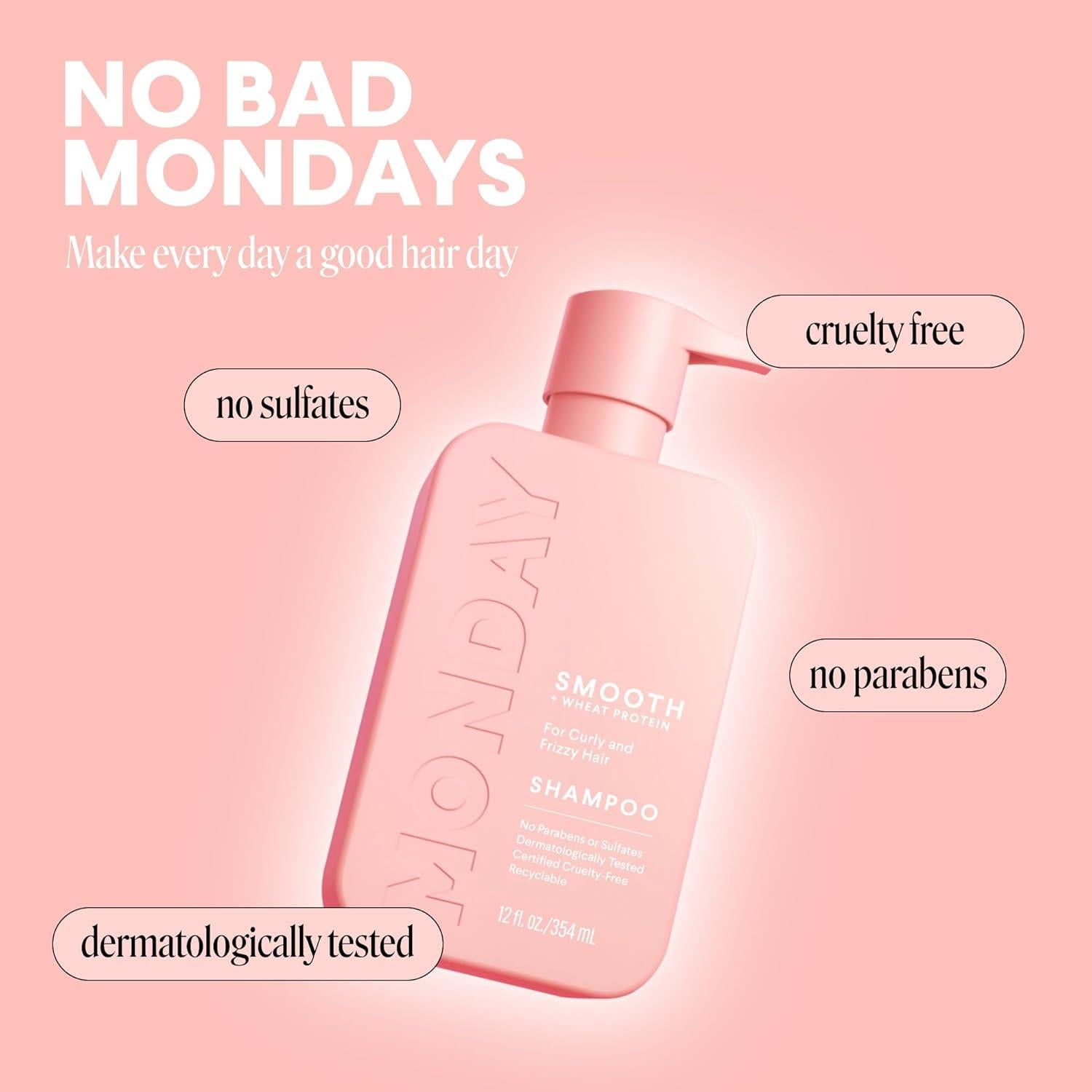 Champú Smooth Monday Haircare 340 mL - Proteína de Trigo y Aceite de Aguacate