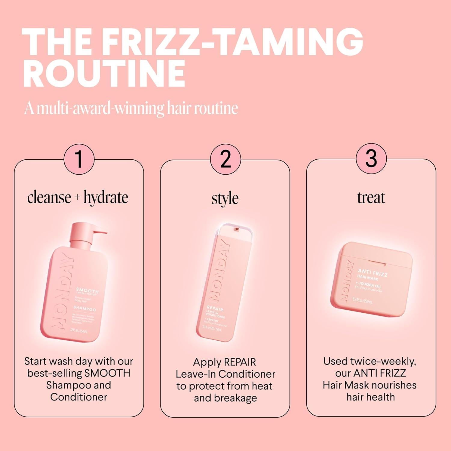 Champú Smooth Monday Haircare 340 mL - Proteína de Trigo y Aceite de Aguacate