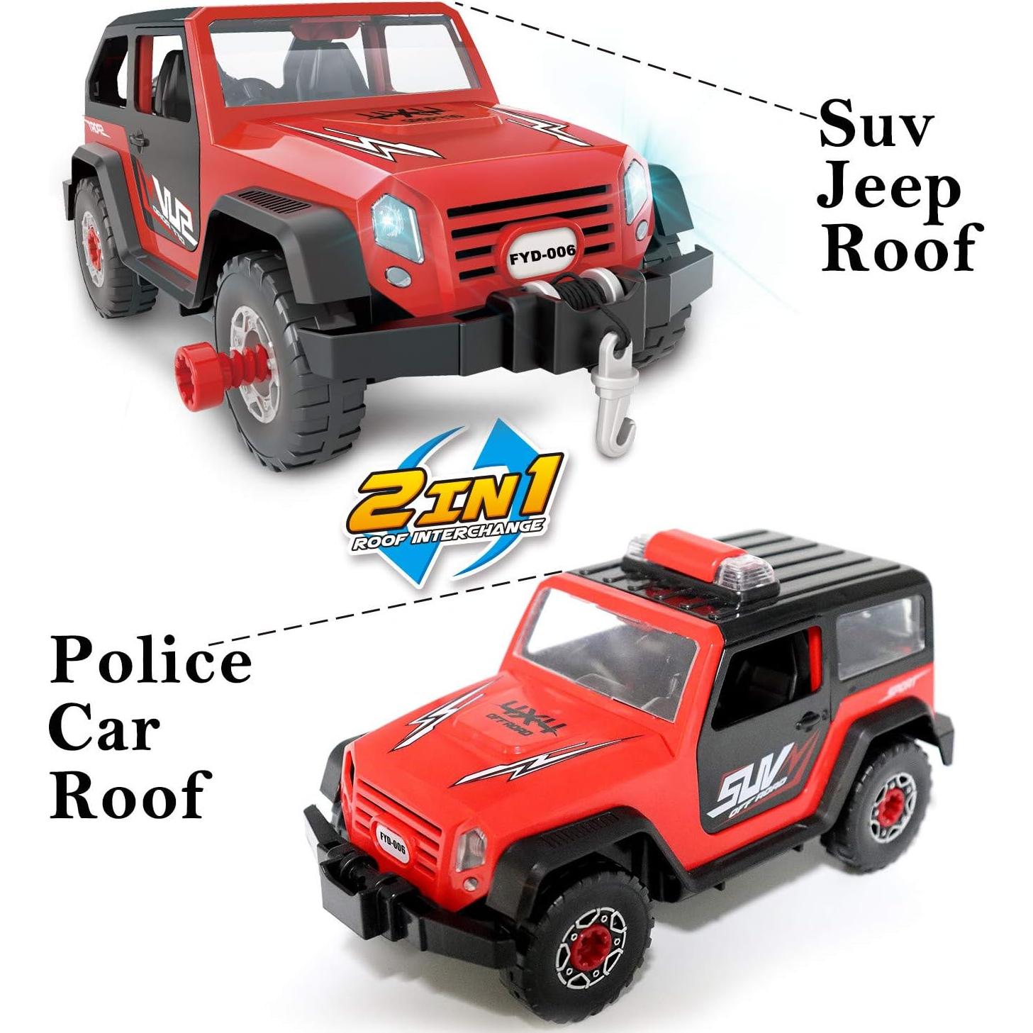 Juguete de Construcción FYD 2en1 Jeep STEM con Taladro 35 Piezas