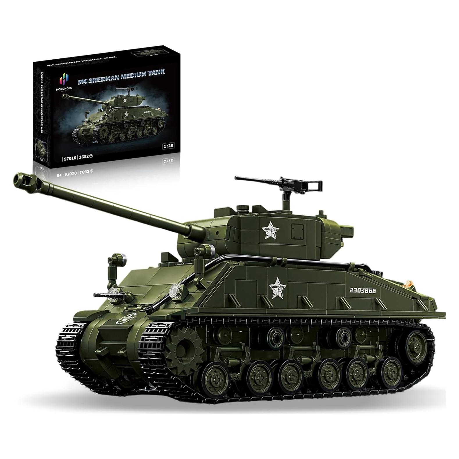 Set de Construcción Tanque M4 Sherman 1:28 - 1682 Piezas