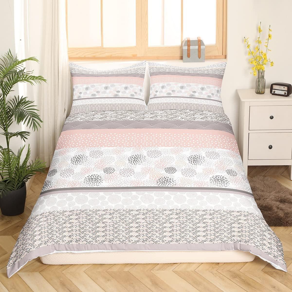 Juego de Ropa de Cama Queen Castle Fairy Rayas Abstractas