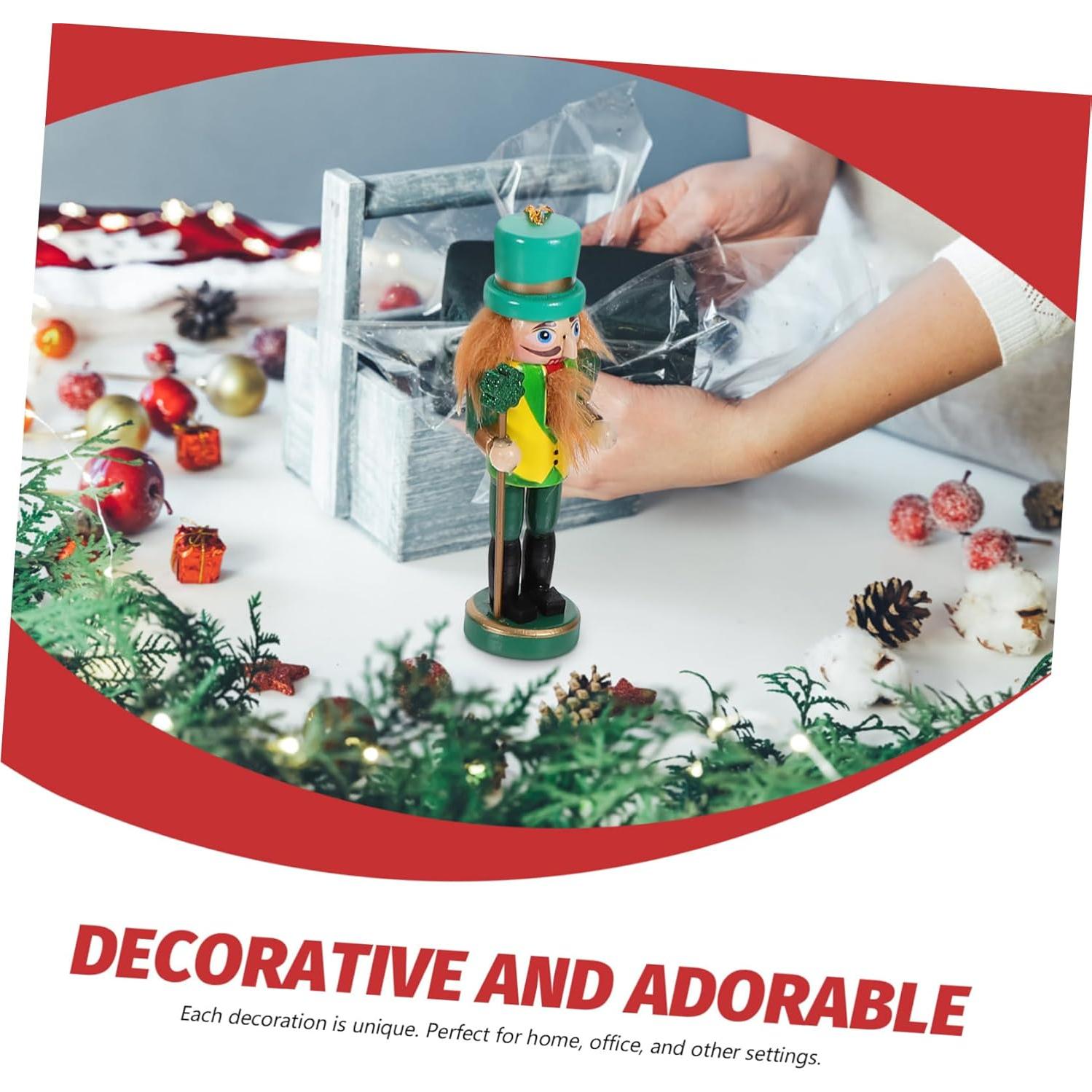 6 Adornos de Cascanueces de Madera para Navidad - Veemoon