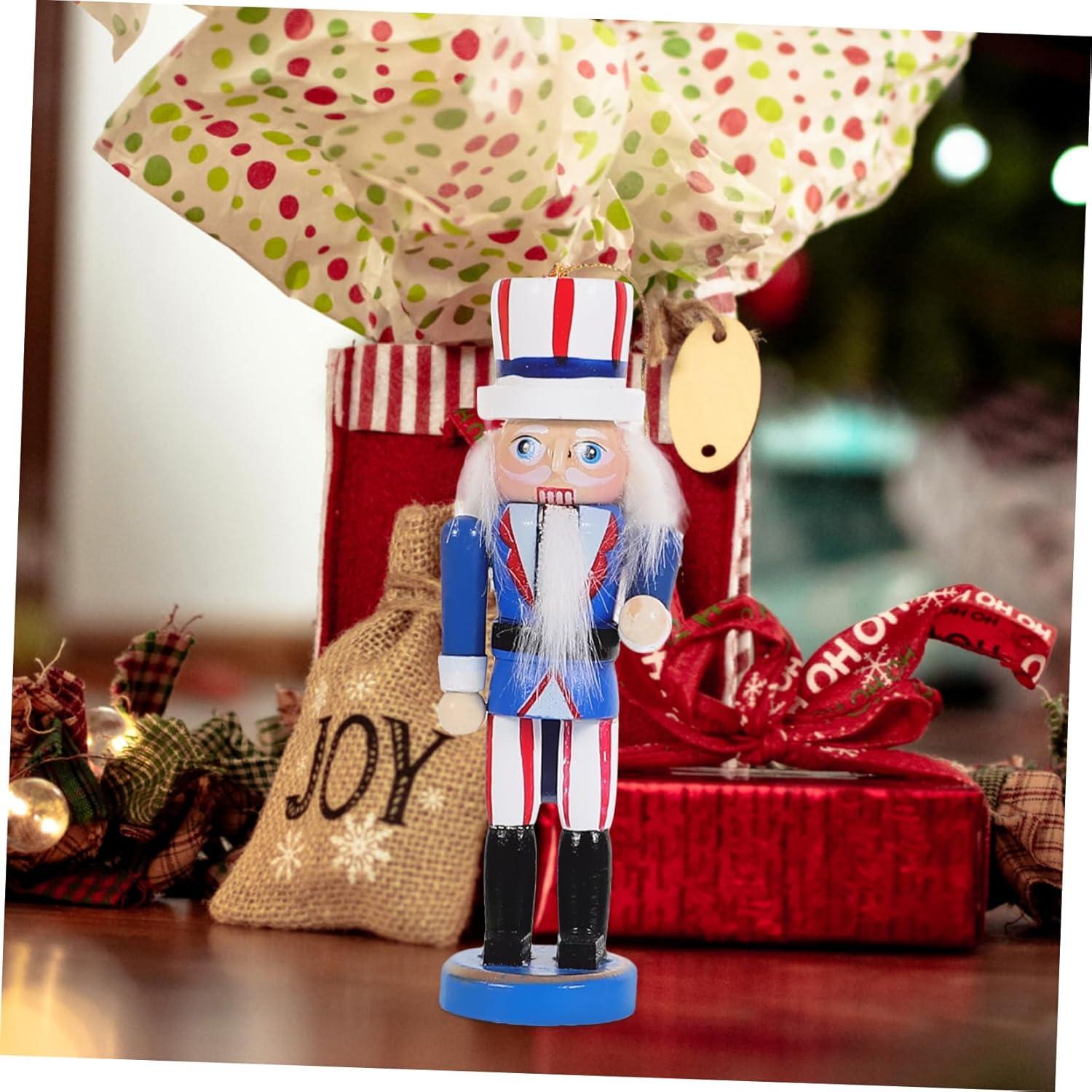 6 Adornos de Cascanueces de Madera para Navidad - Veemoon