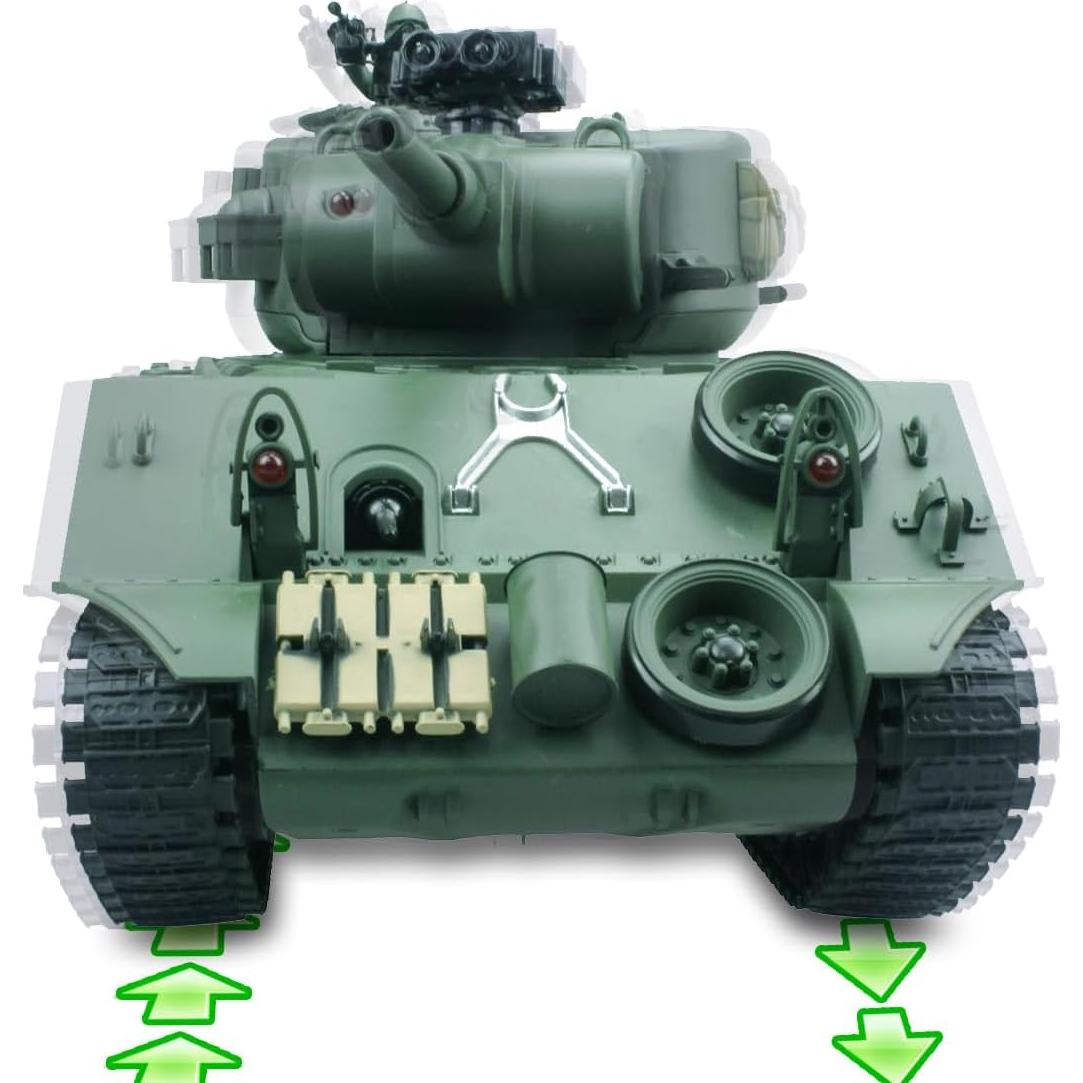 Tanque RC Fisca M4A3 15 Canales 2.4GHz Airsoft 3.08kg