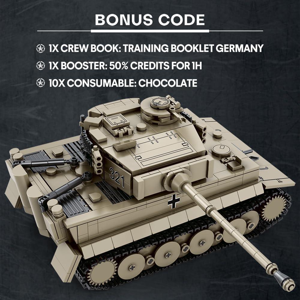 Set de Bloques de Construcción Tanque Alemán Tiger I MISINI 77031