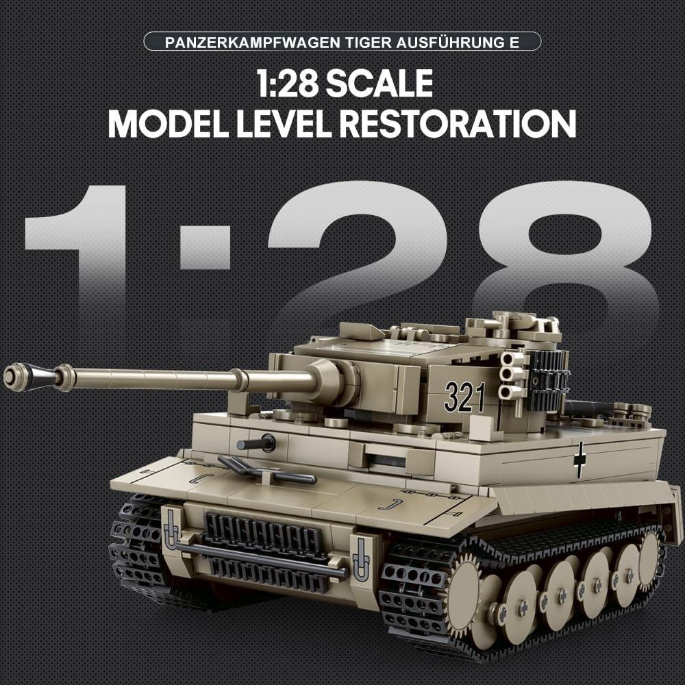 Set de Bloques de Construcción Tanque Alemán Tiger I MISINI 77031