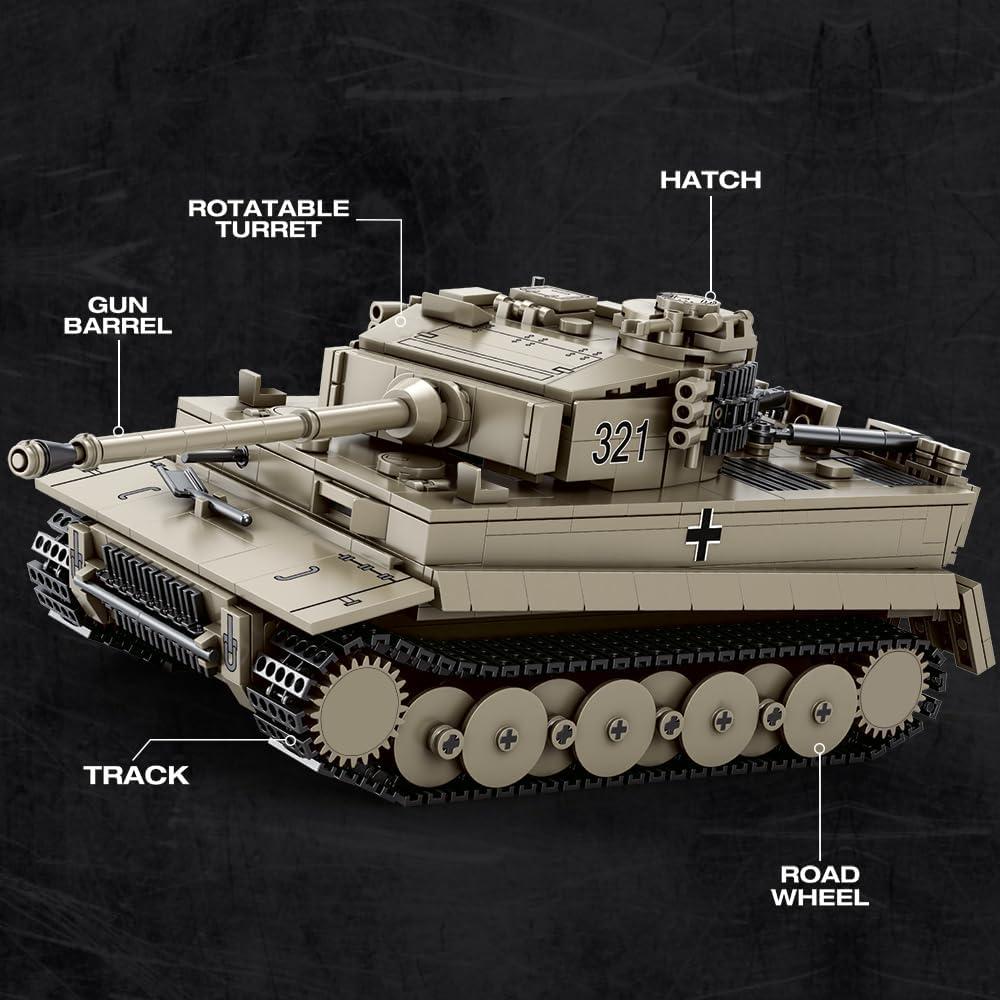 Set de Bloques de Construcción Tanque Alemán Tiger I MISINI 77031