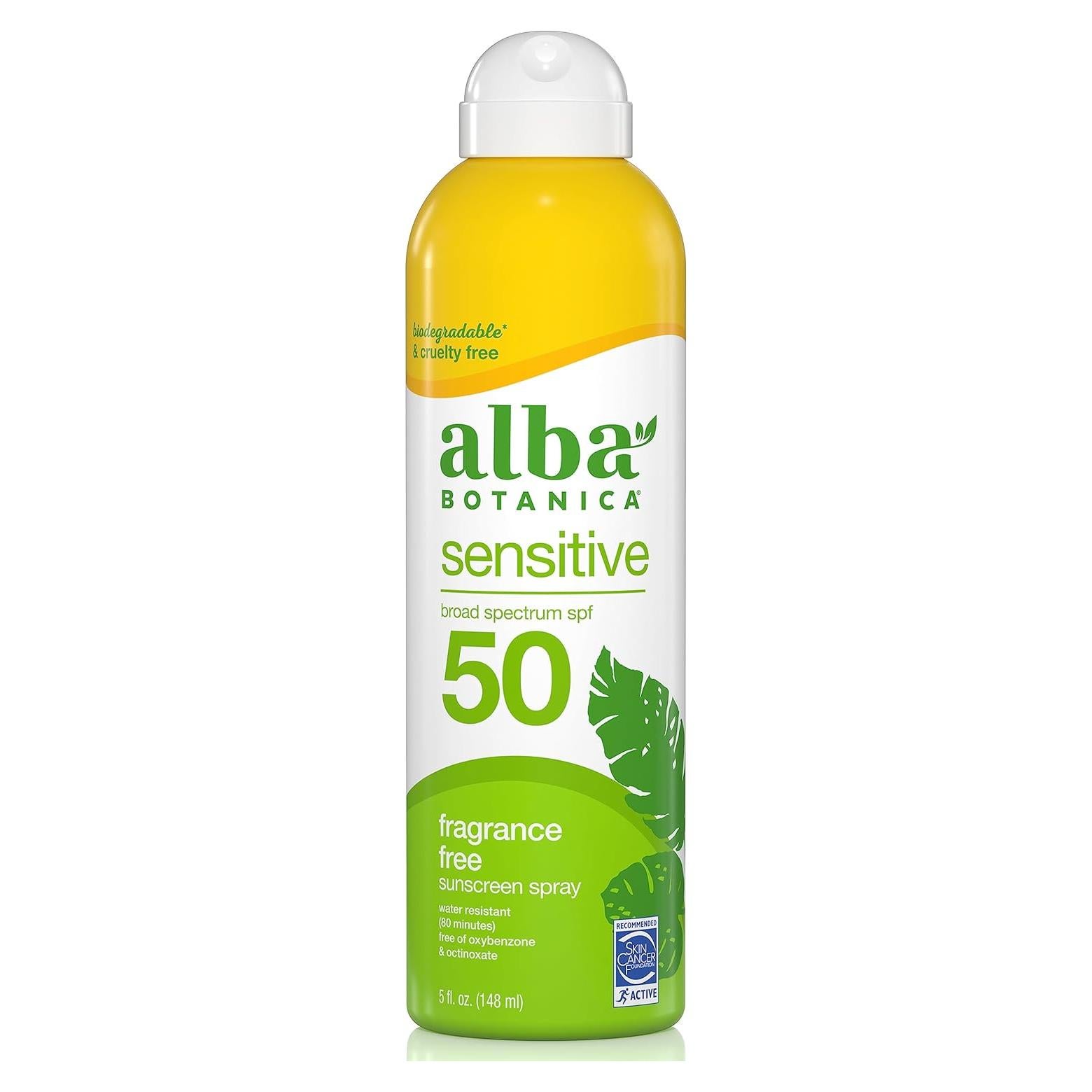 Spray Solar Sensible Alba Botanica SPF 50 148 ml Sin Fragancia