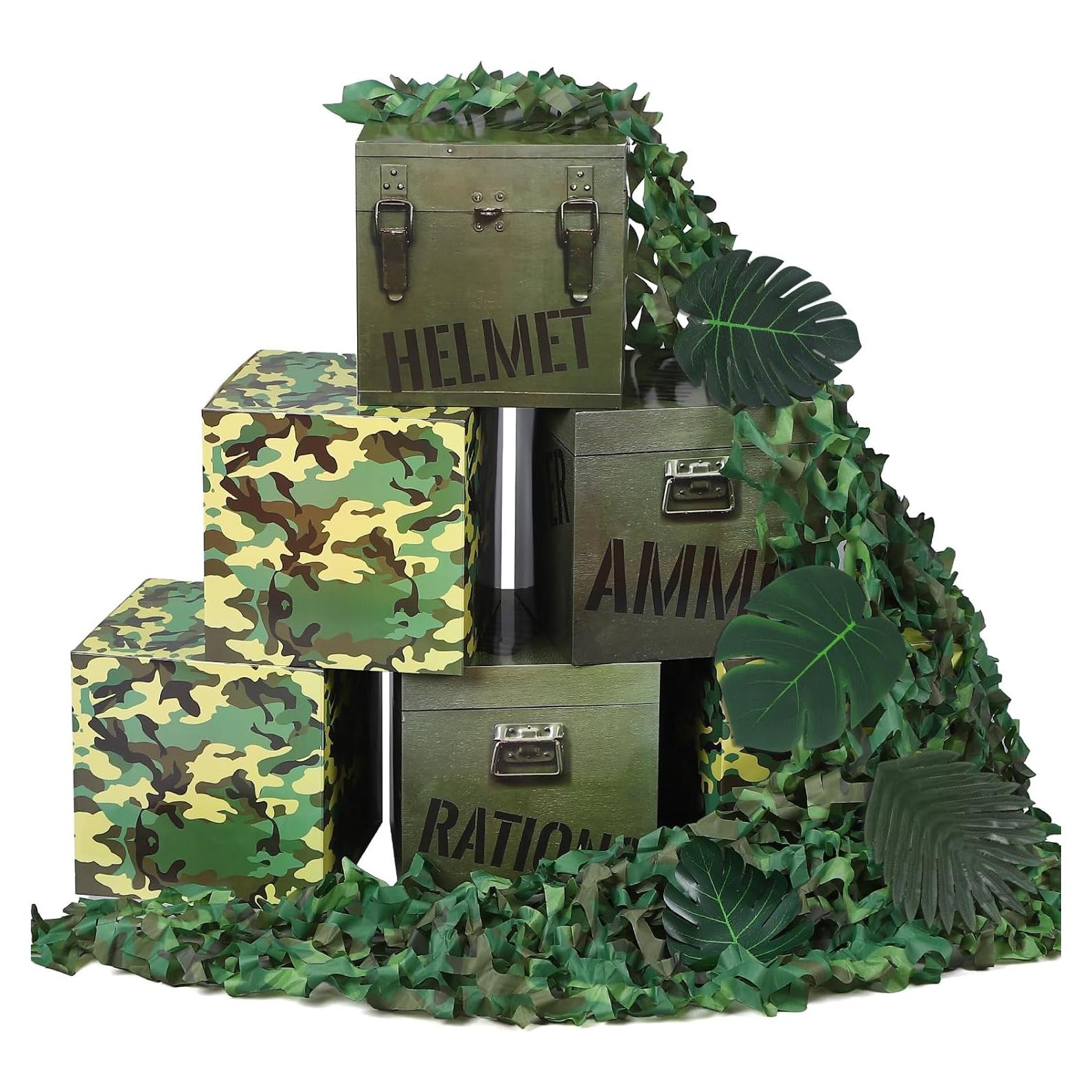 19 Piezas Decoraciones Fiesta Camo JellyArch - Cumpleaños Militar