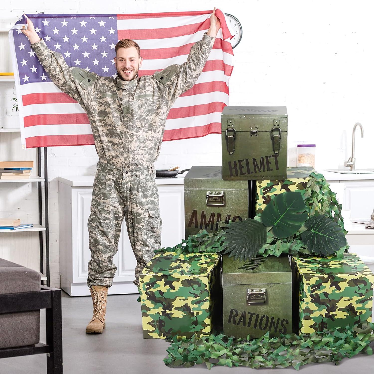 19 Piezas Decoraciones Fiesta Camo JellyArch - Cumpleaños Militar