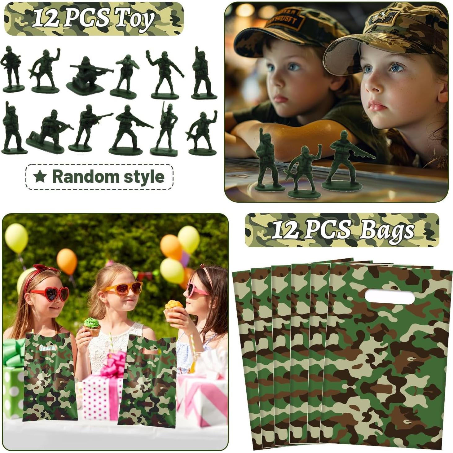 Kit Fiesta Ejército 122 Piezas - Stickers, Tatuajes, Pulseras