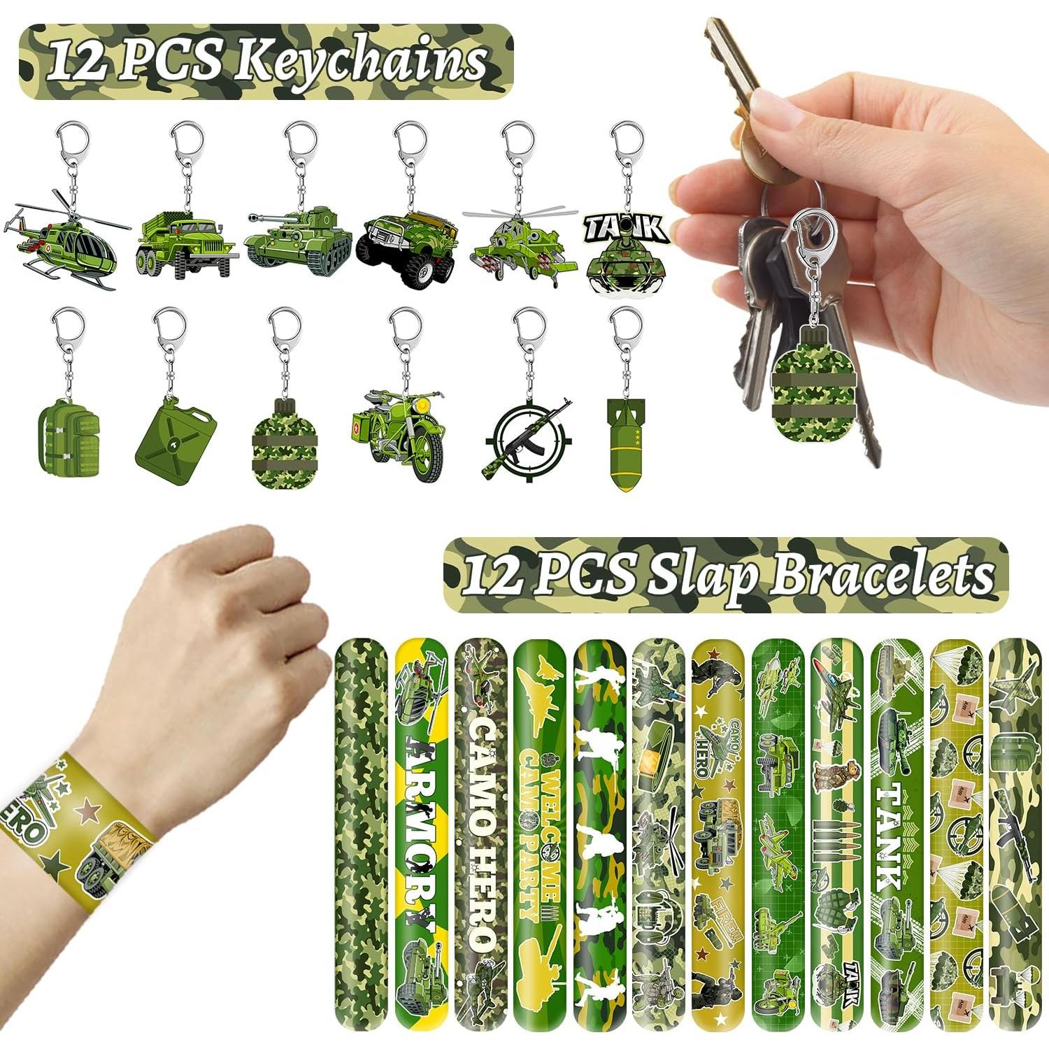 Kit Fiesta Ejército 122 Piezas - Stickers, Tatuajes, Pulseras