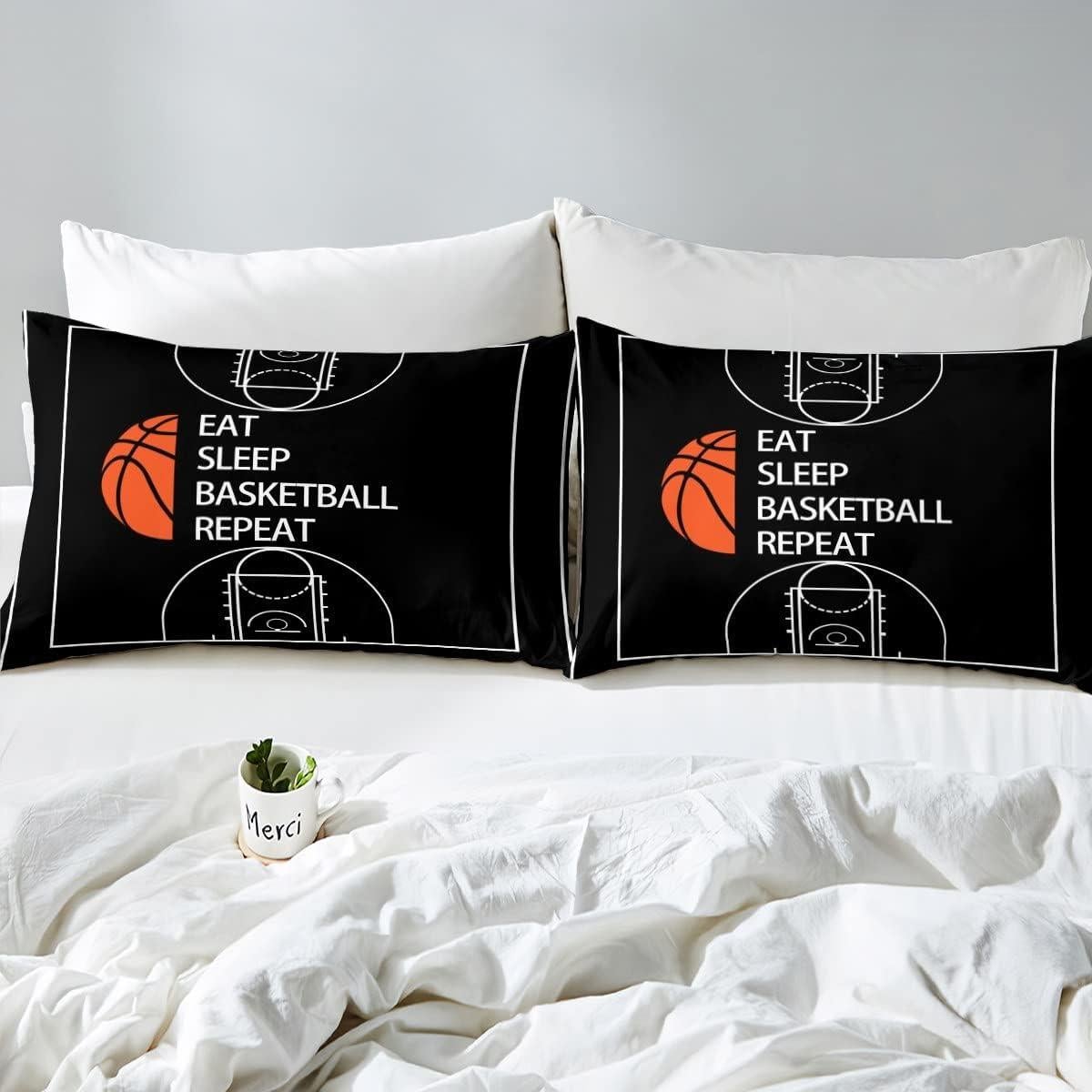 Juego de Ropa de Cama King Baloncesto Castle Fairy 3 Piezas