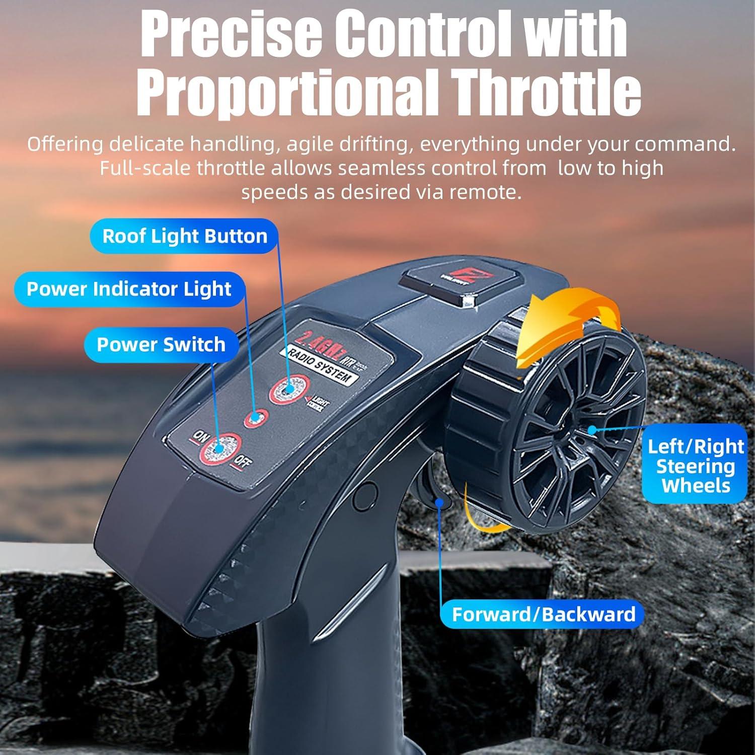 Coche RC Todo Terreno XINGRUI 1:12 4WD Militar con 2 Baterías