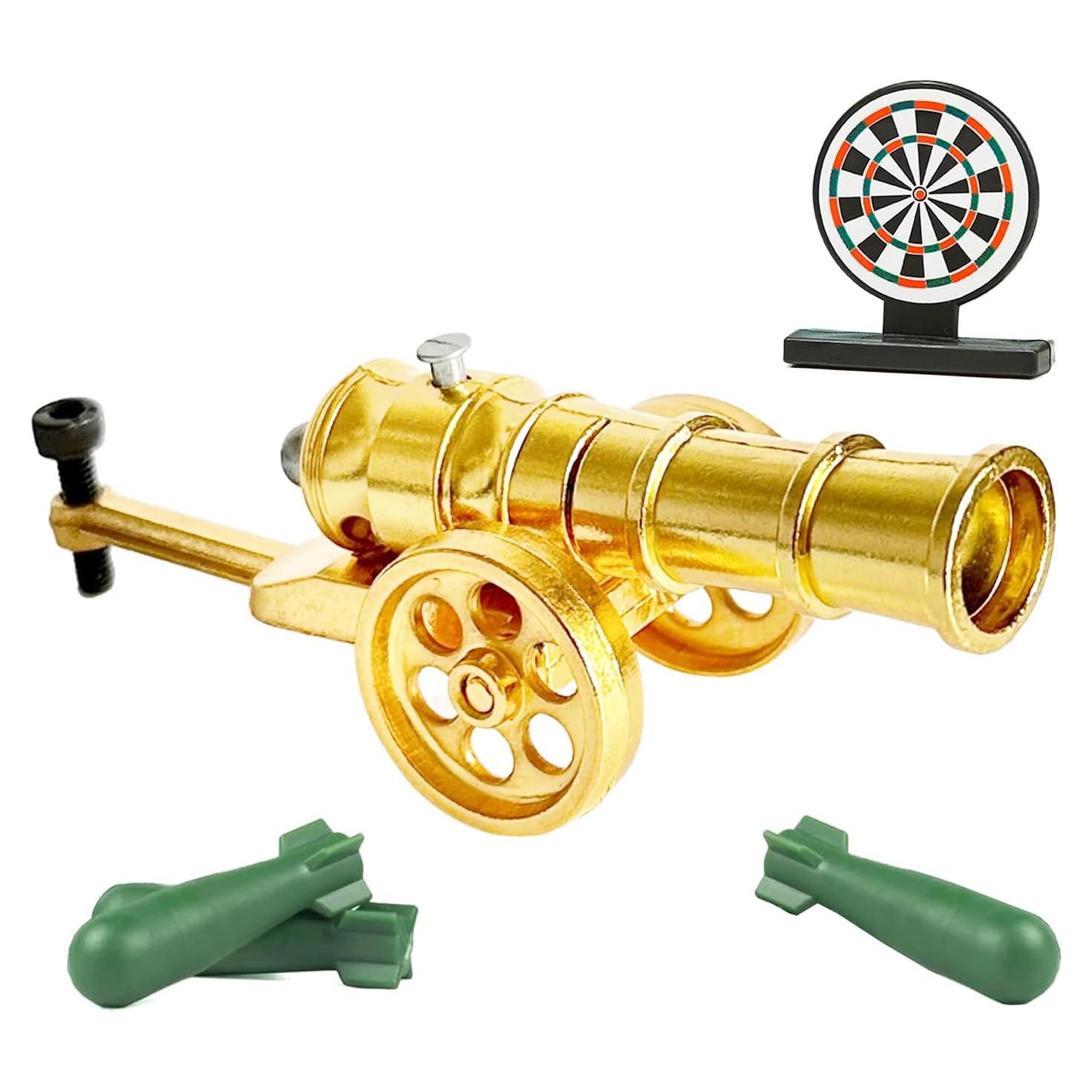 Mini Cañón Dorado de Metal Genérico 11.4 cm Decoración