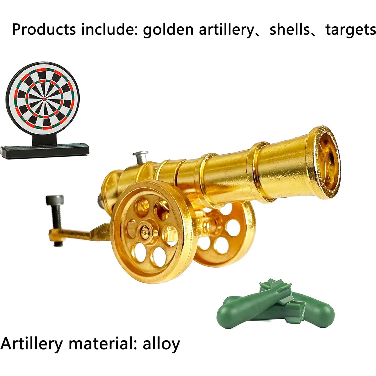 Mini Cañón Dorado de Metal Genérico 11.4 cm Decoración