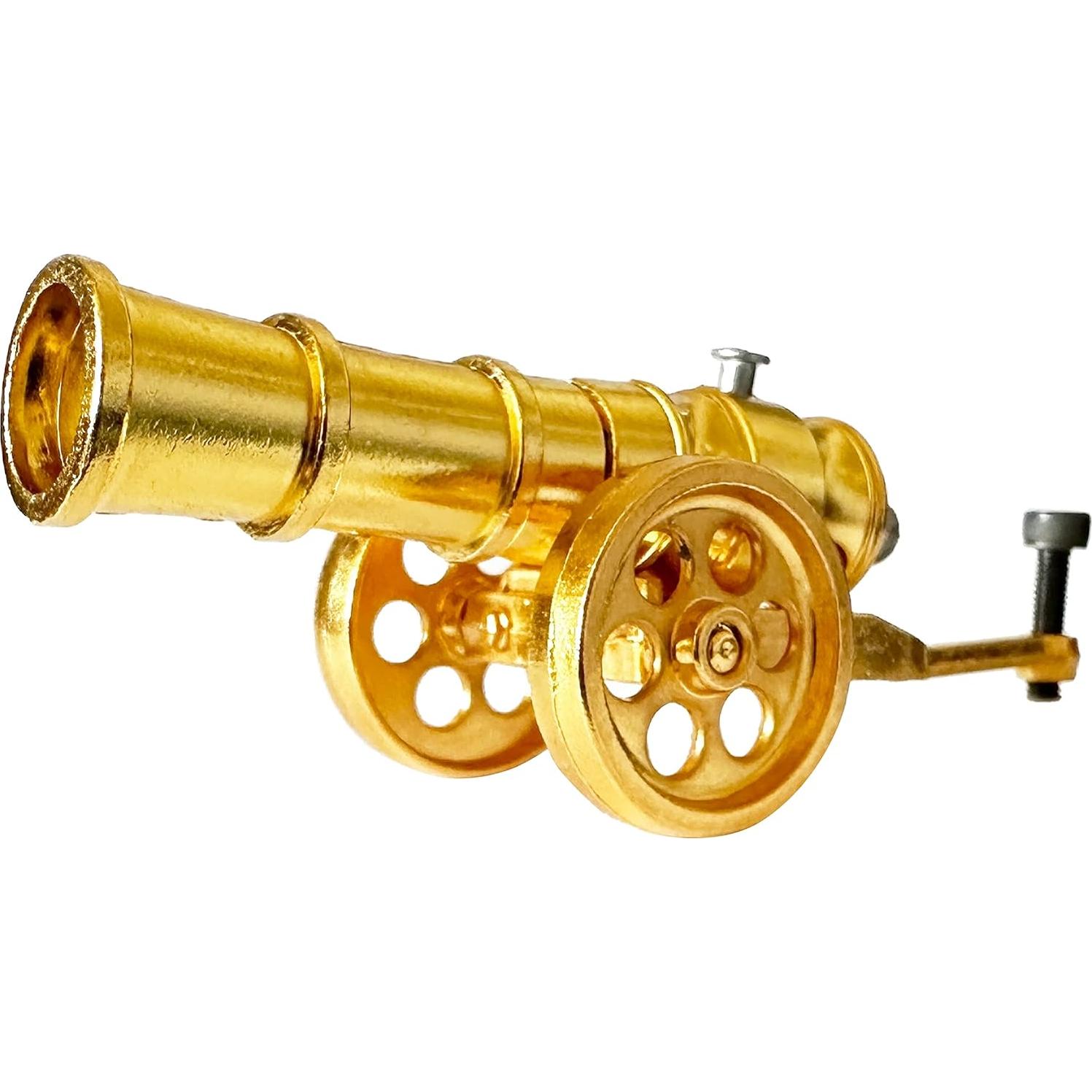 Mini Cañón Dorado de Metal Genérico 11.4 cm Decoración