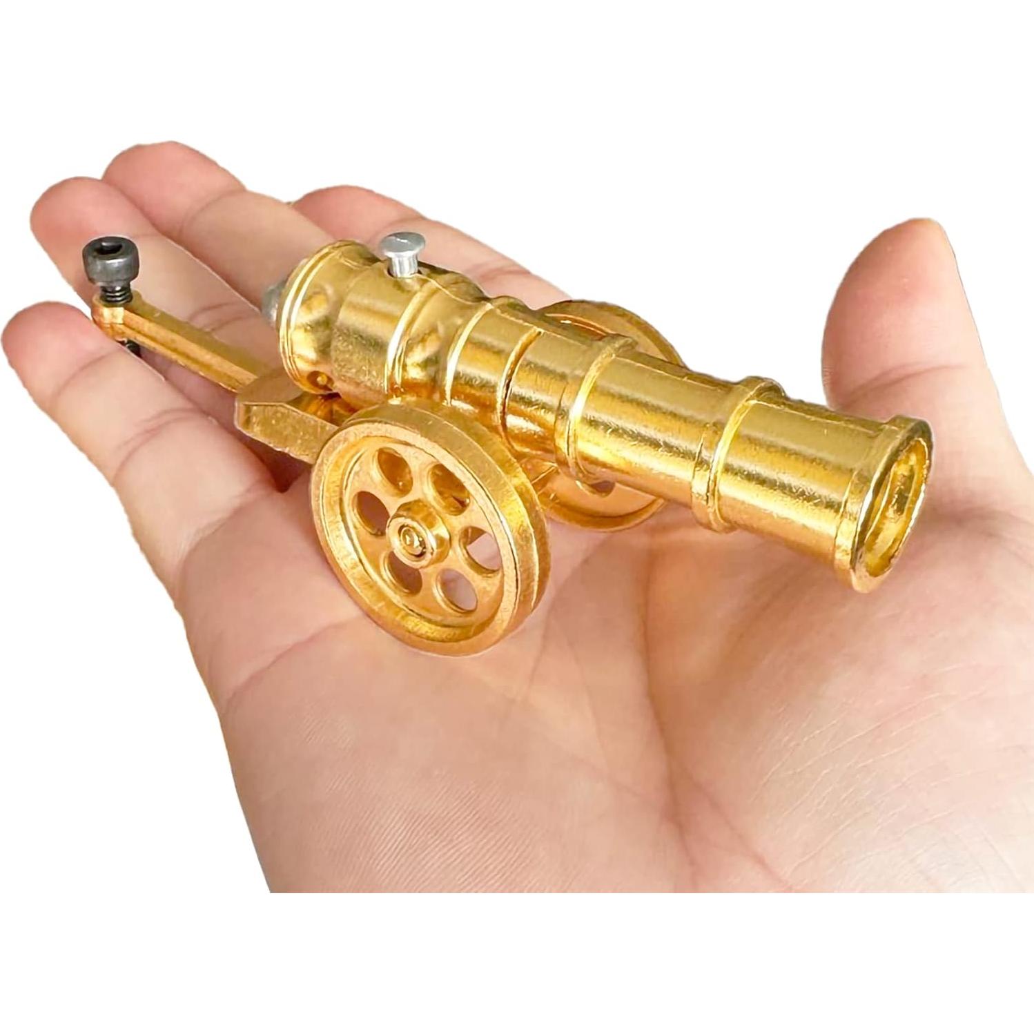 Mini Cañón Dorado de Metal Genérico 11.4 cm Decoración