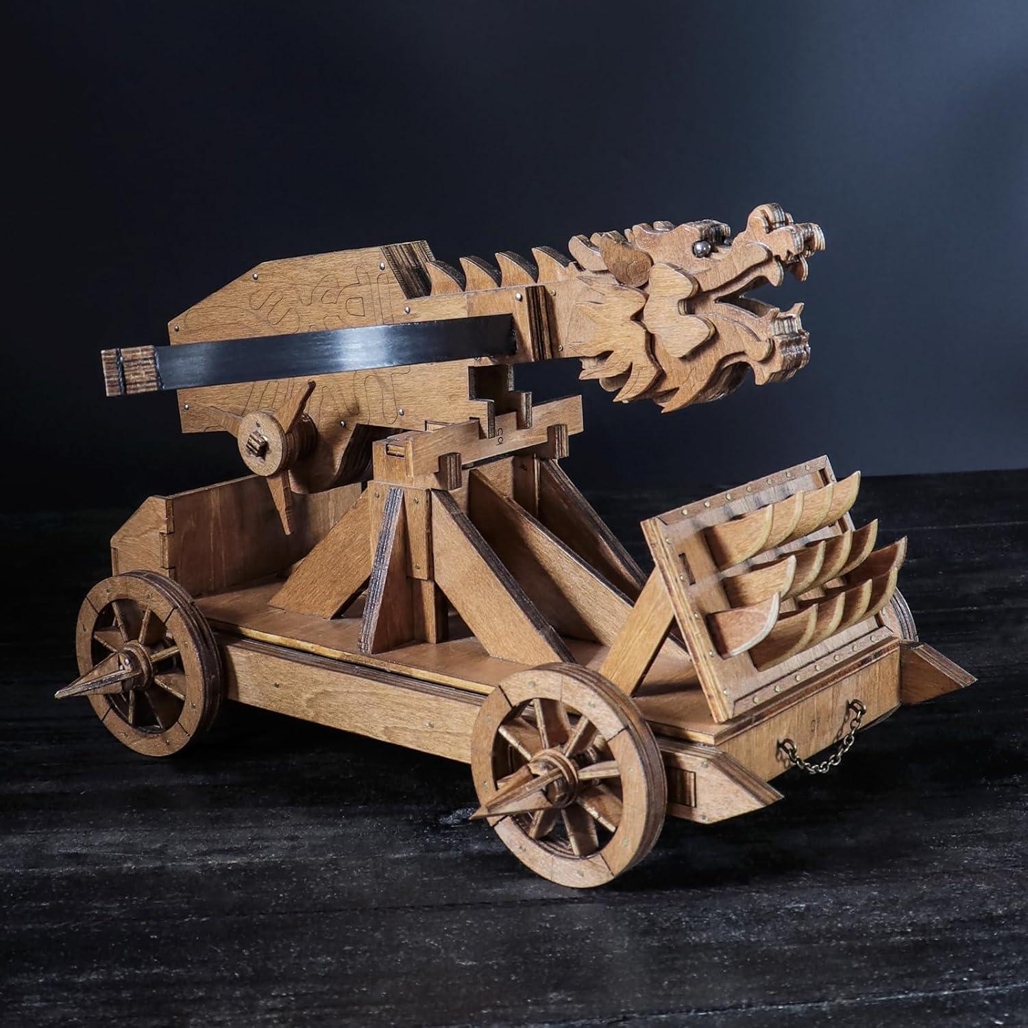 Mini Ballista Dragón Antiguo YAQUMW Catapulta 3D STEM 23x24x15cm