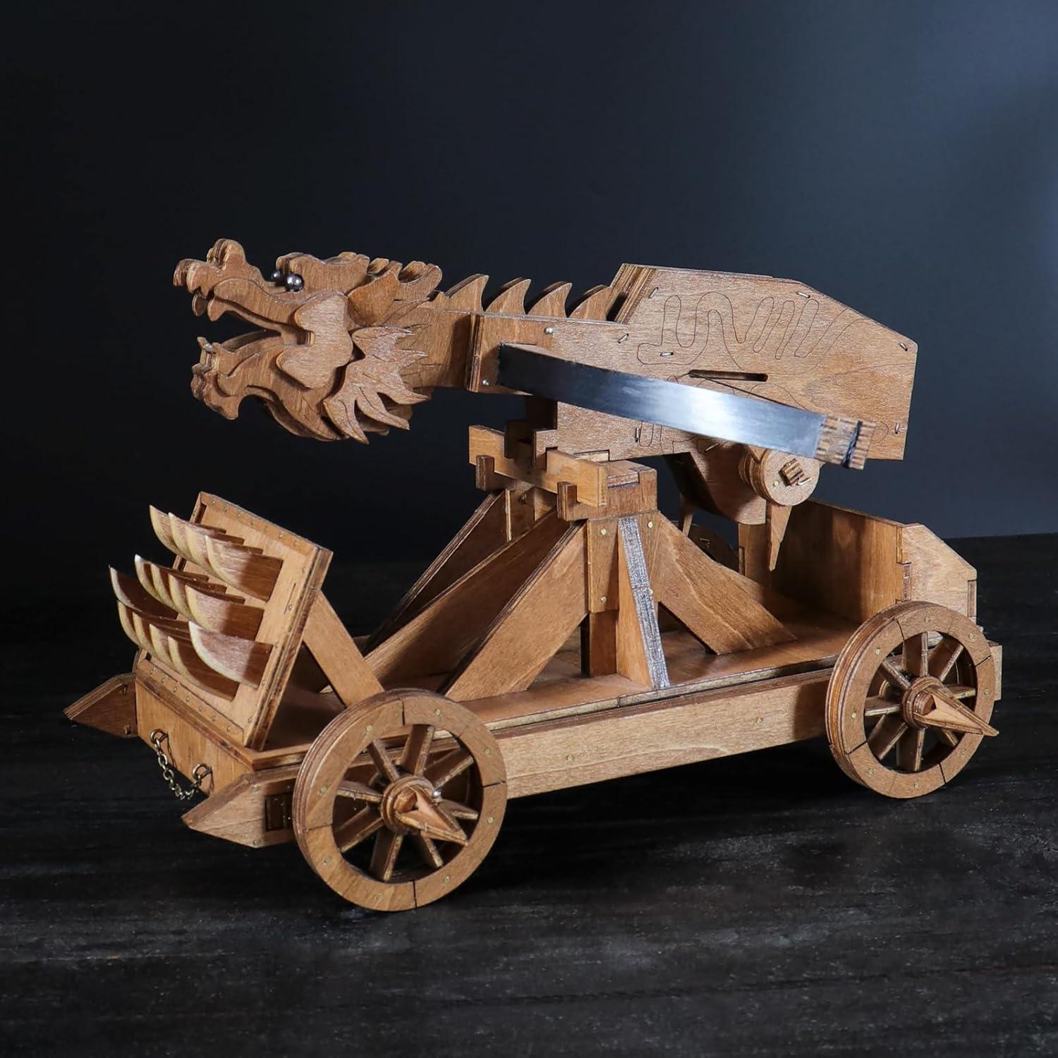 Mini Ballista Dragón Antiguo YAQUMW Catapulta 3D STEM 23x24x15cm