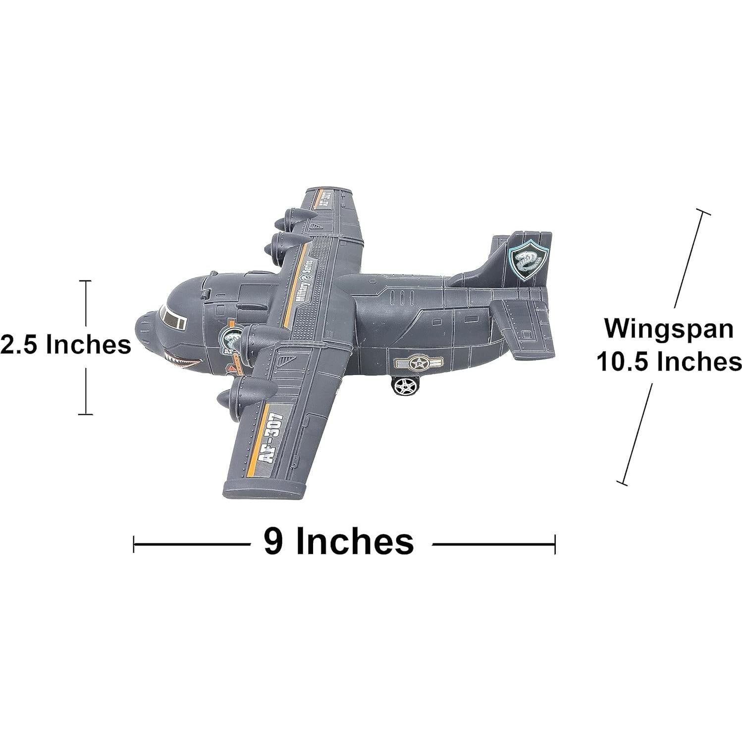 Portaaviones de Juguete Toy Essentials con 18 Aviones y 12 Vehículos
